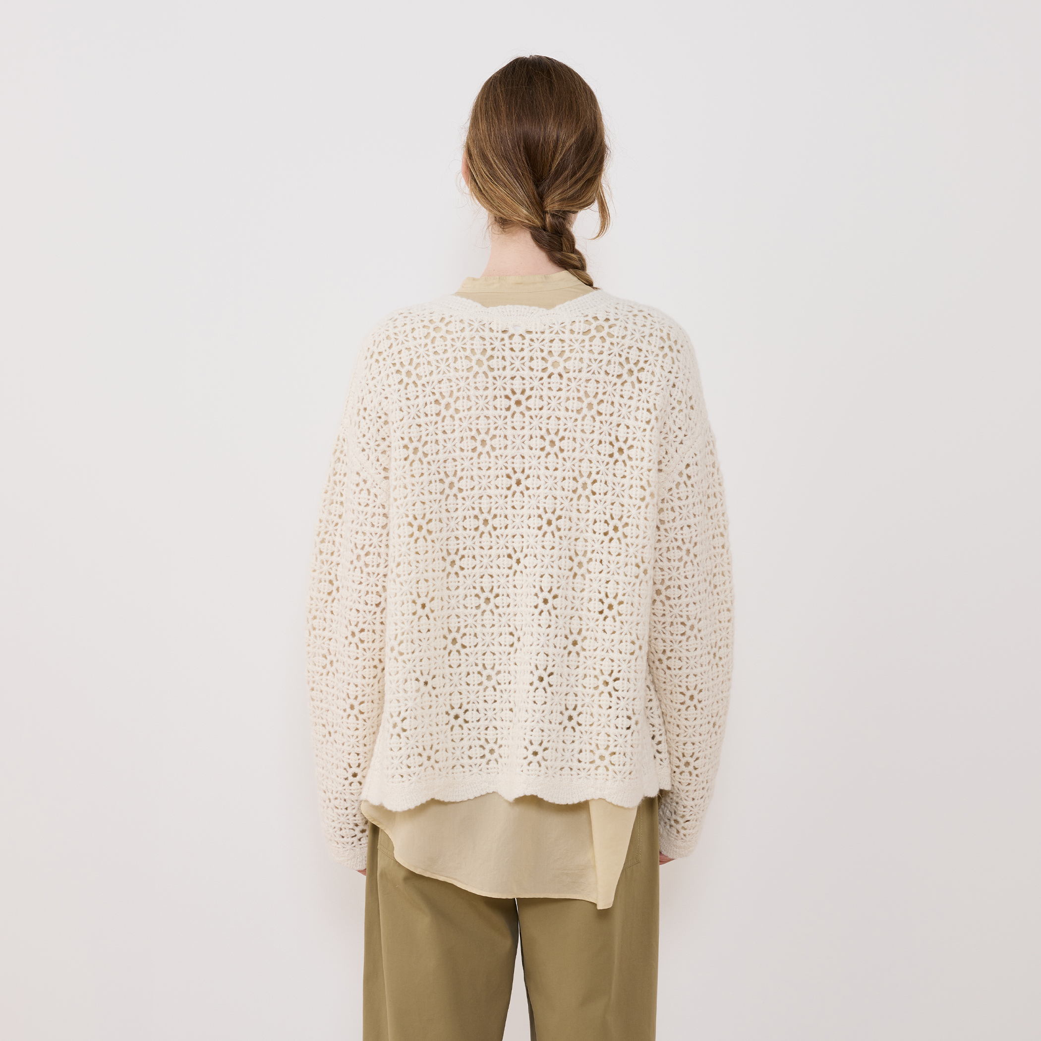 美品　FRAMeWORK レースオープンカーディガン OPEN WORK STAR☆ HAND MADE KNIT CARDIGAN｜CONVERSE TOKYO