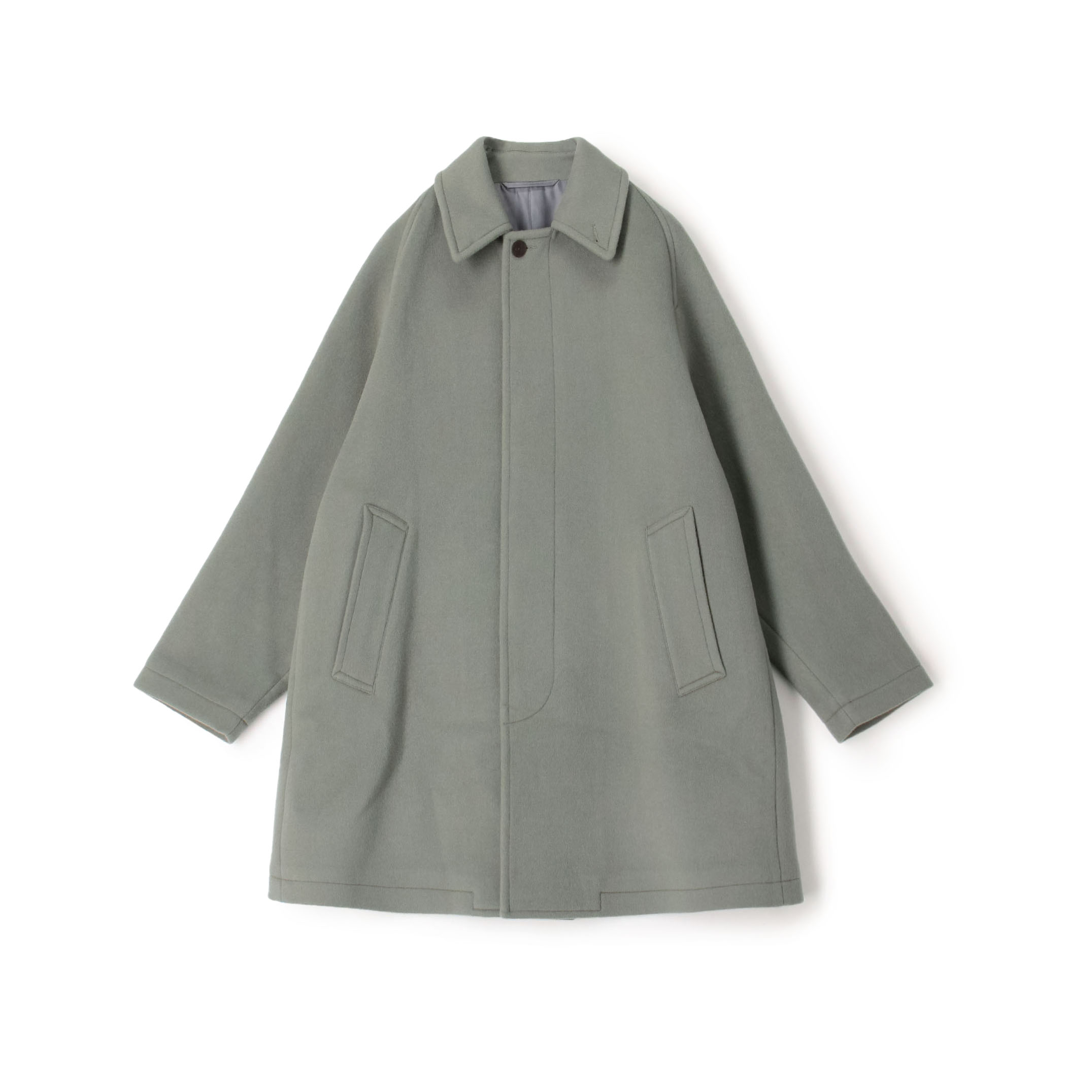 SUPER120’Sウール ショートベロア バルカラーコート