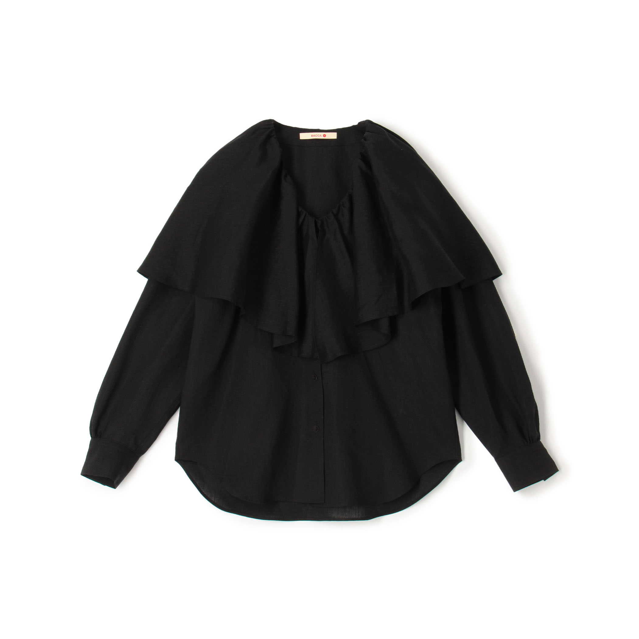 【WEB先行予約】リネンローン ラッフルカラーシャツ