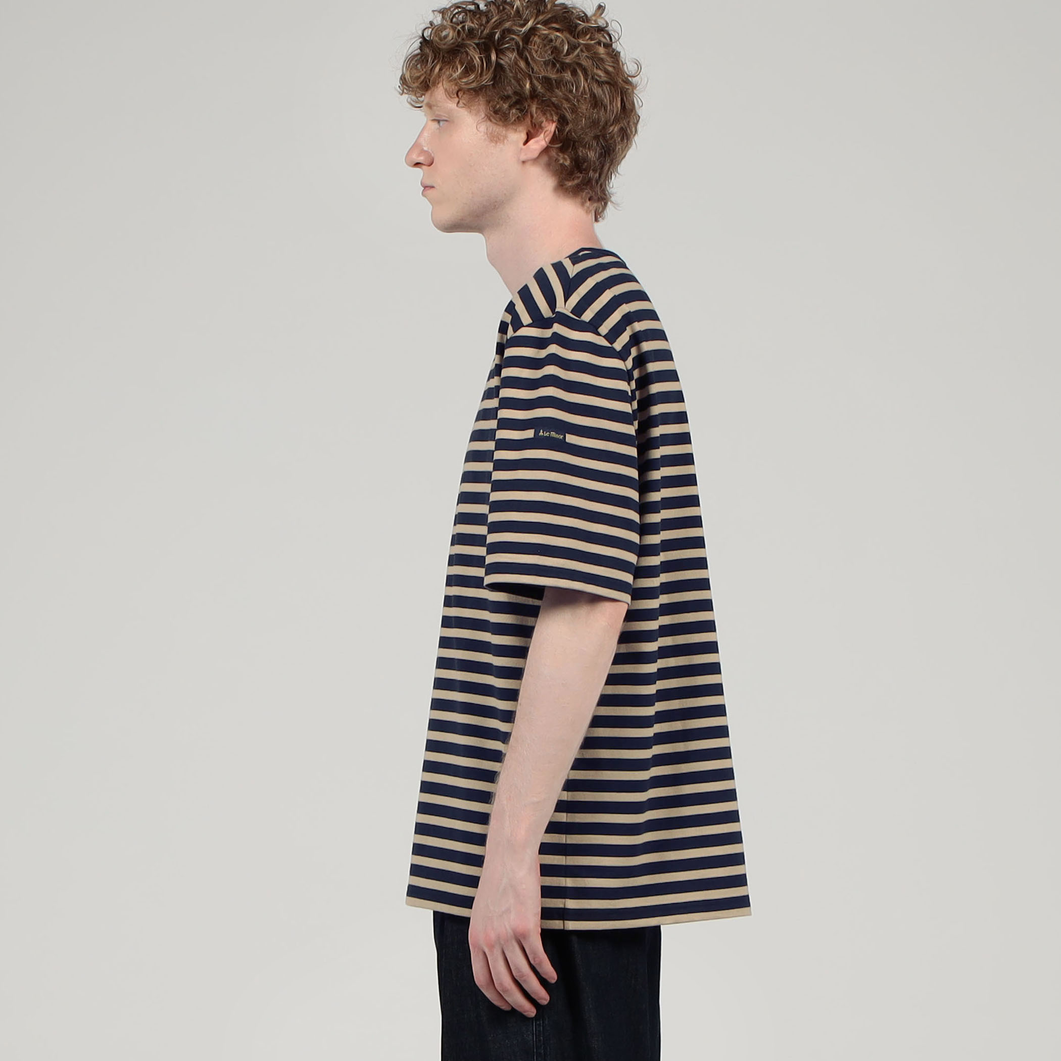 Le Minor - 新品 NOBLE【Le minor】別注Uネックプルオーバー NOIR/ECRU 別注】Le Minor コットン クルーネックプルオーバー