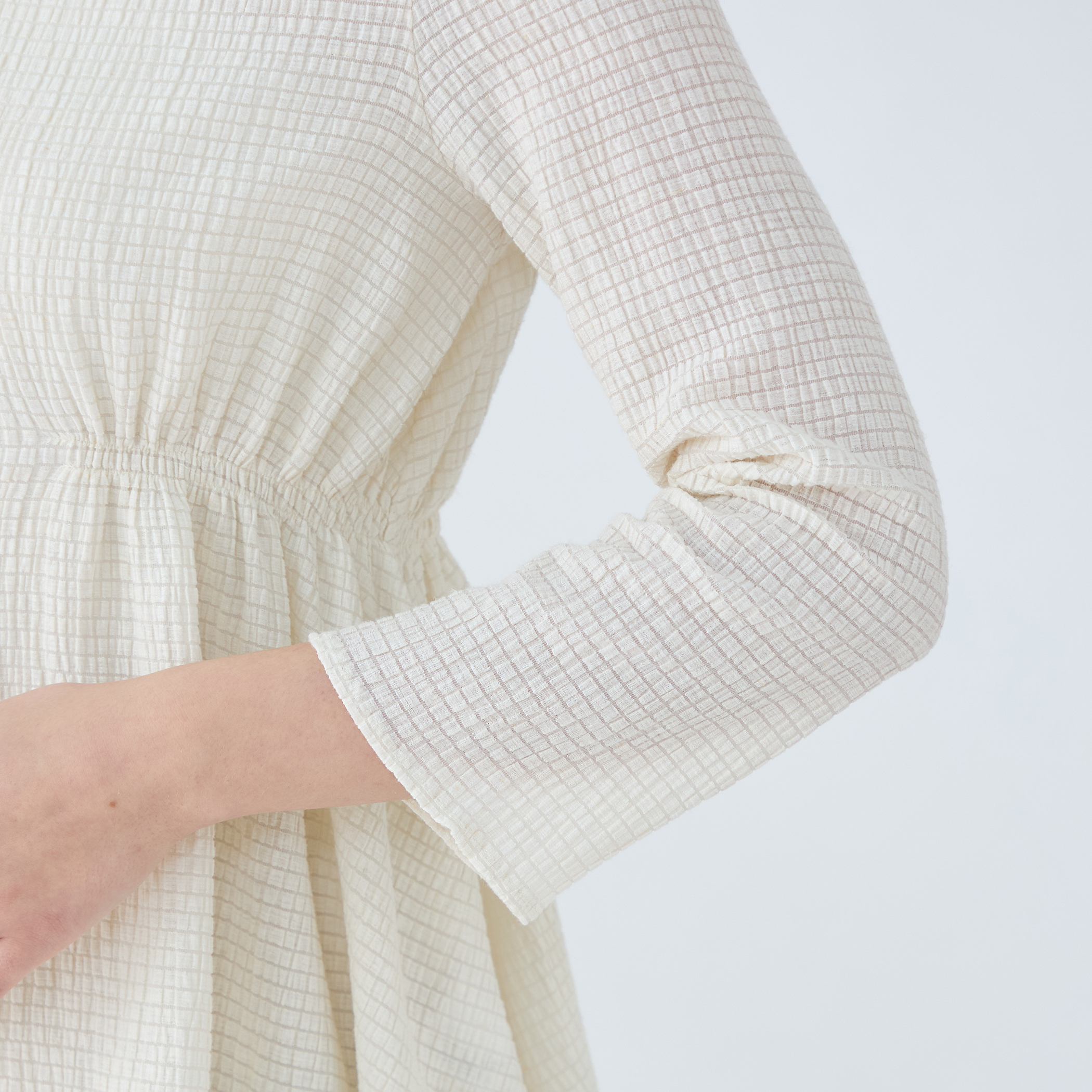 □モザイクジャージー ウエストギャザープルオーバー