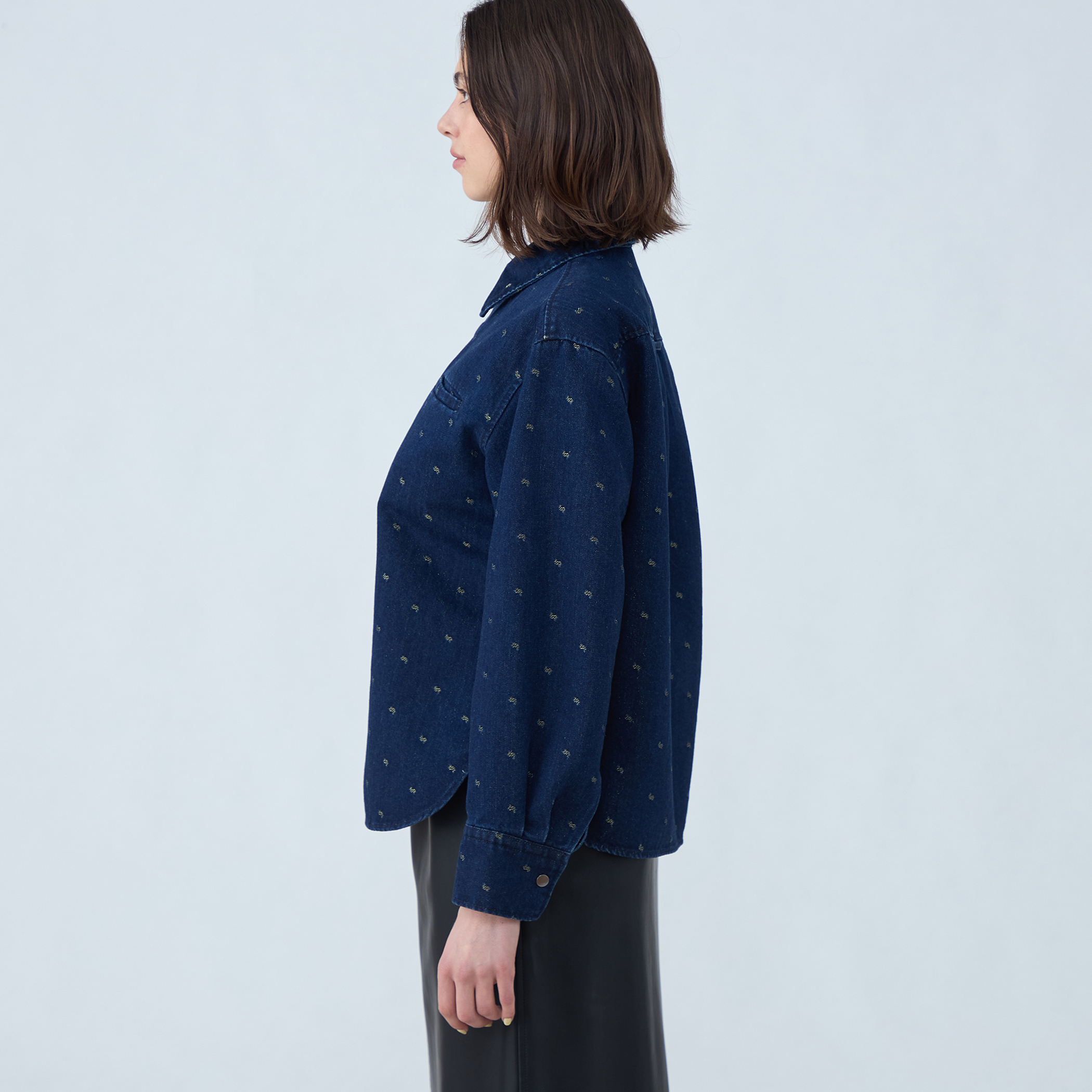 【MACPHEE】デニムシャンブレー レギュラーカラーシャツ デニムシャンブレー レギュラーカラーシャツ（シャツ/ブラウス