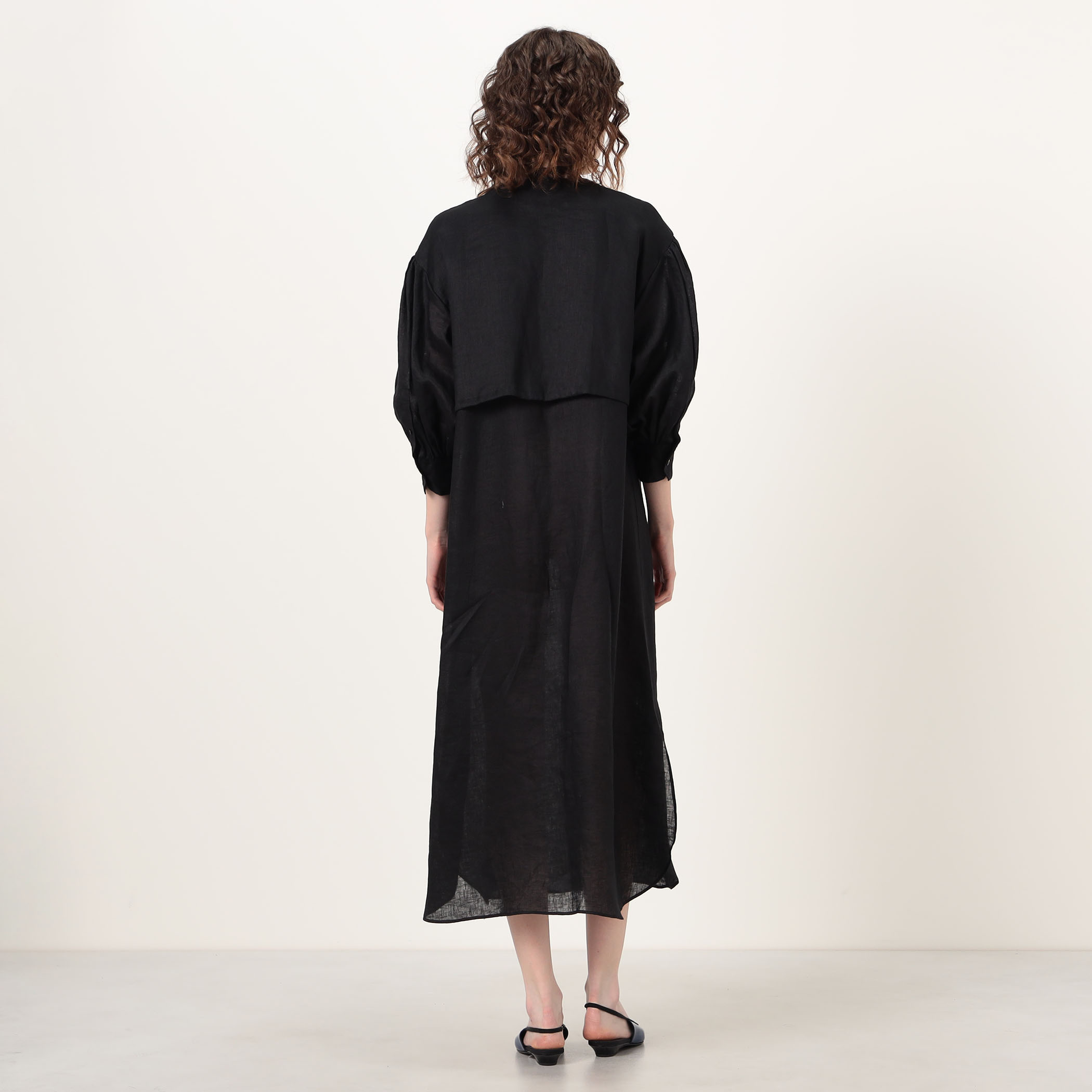 HYKE LINEN BALLOON SLEEVE DRESS リネンワンピース｜トゥモローランド