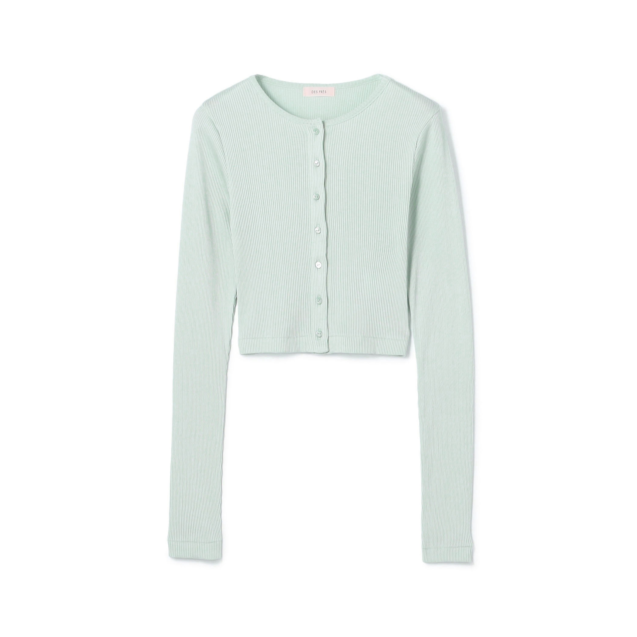 シルクコットンリブ クロップドカーディガン