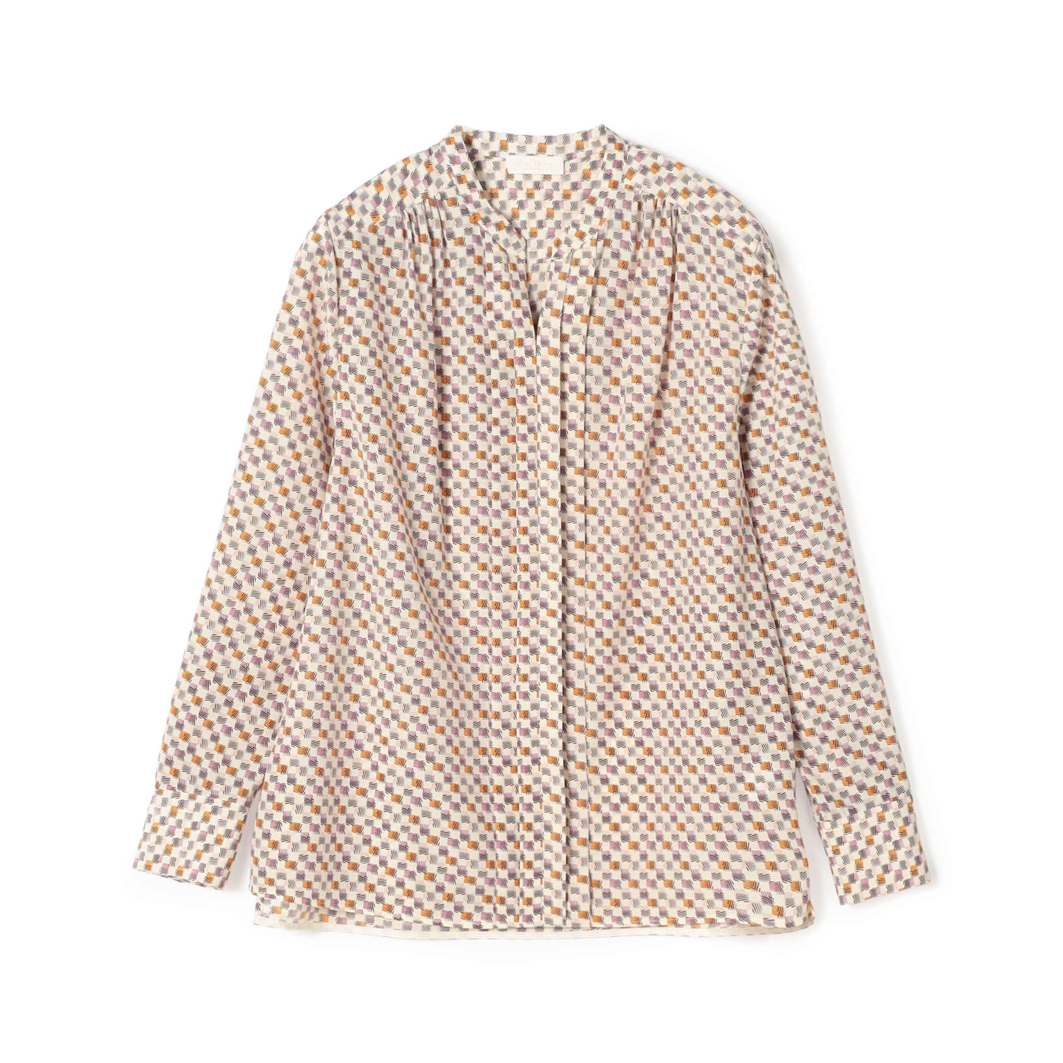 ミルフィープリント スキッパータックブラウス