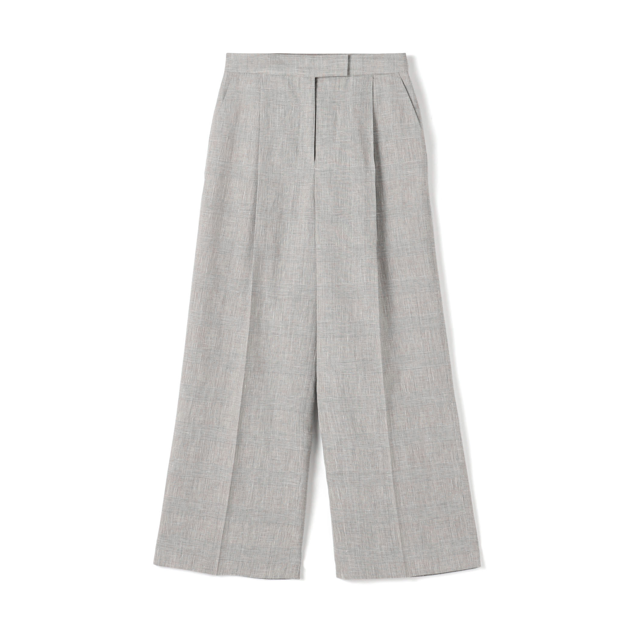 Summer glen check Tuck Wide Pants