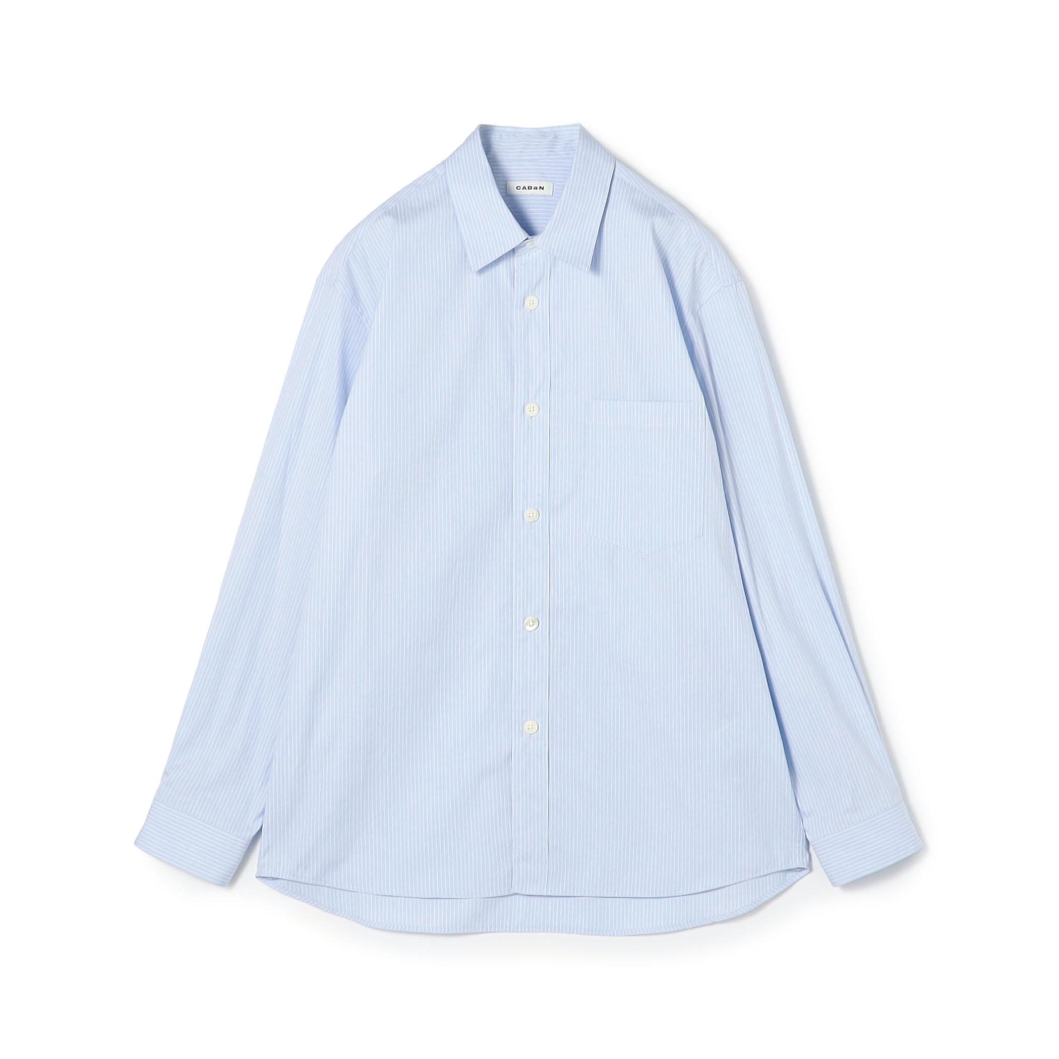 コットン ストライプレギュラーカラーシャツ