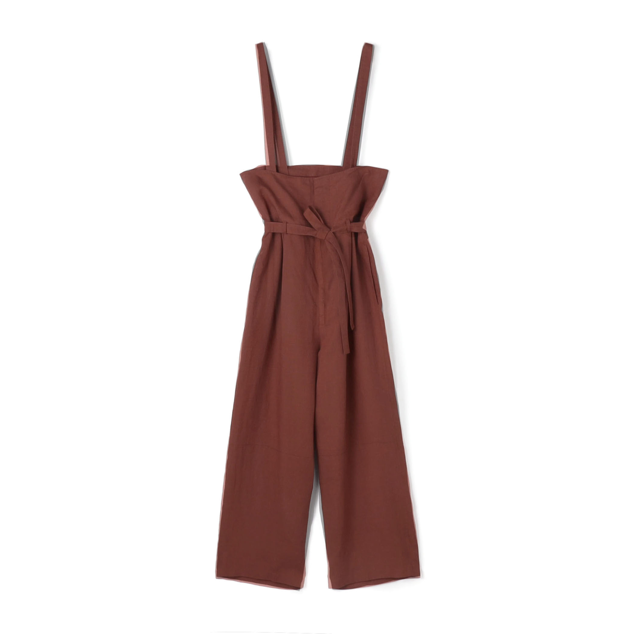 リネンポプリン ショルダーストラップパンツ