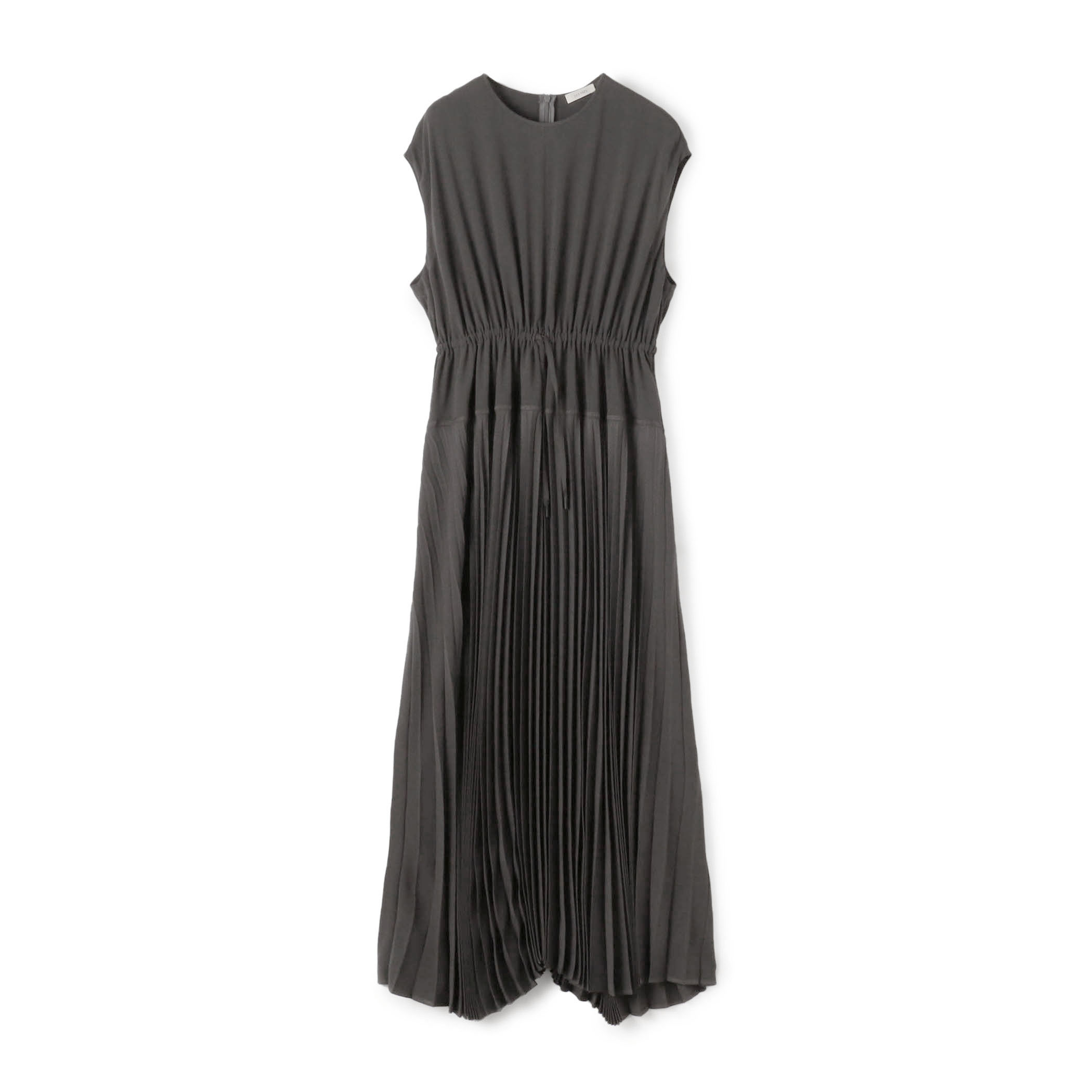 ジャージーライクジョーゼット プリーツコンビドレス