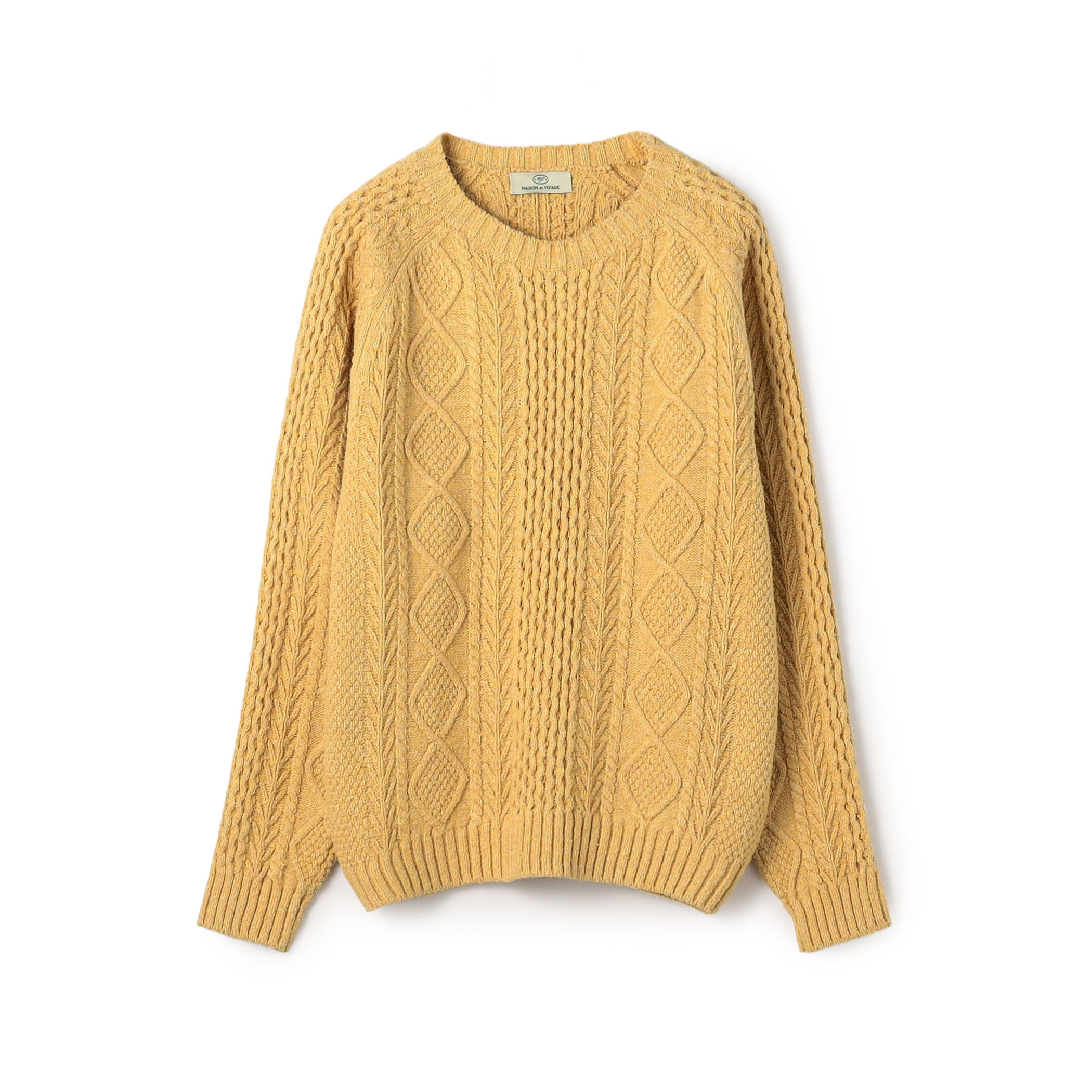 シルク フィッシャーマンニット