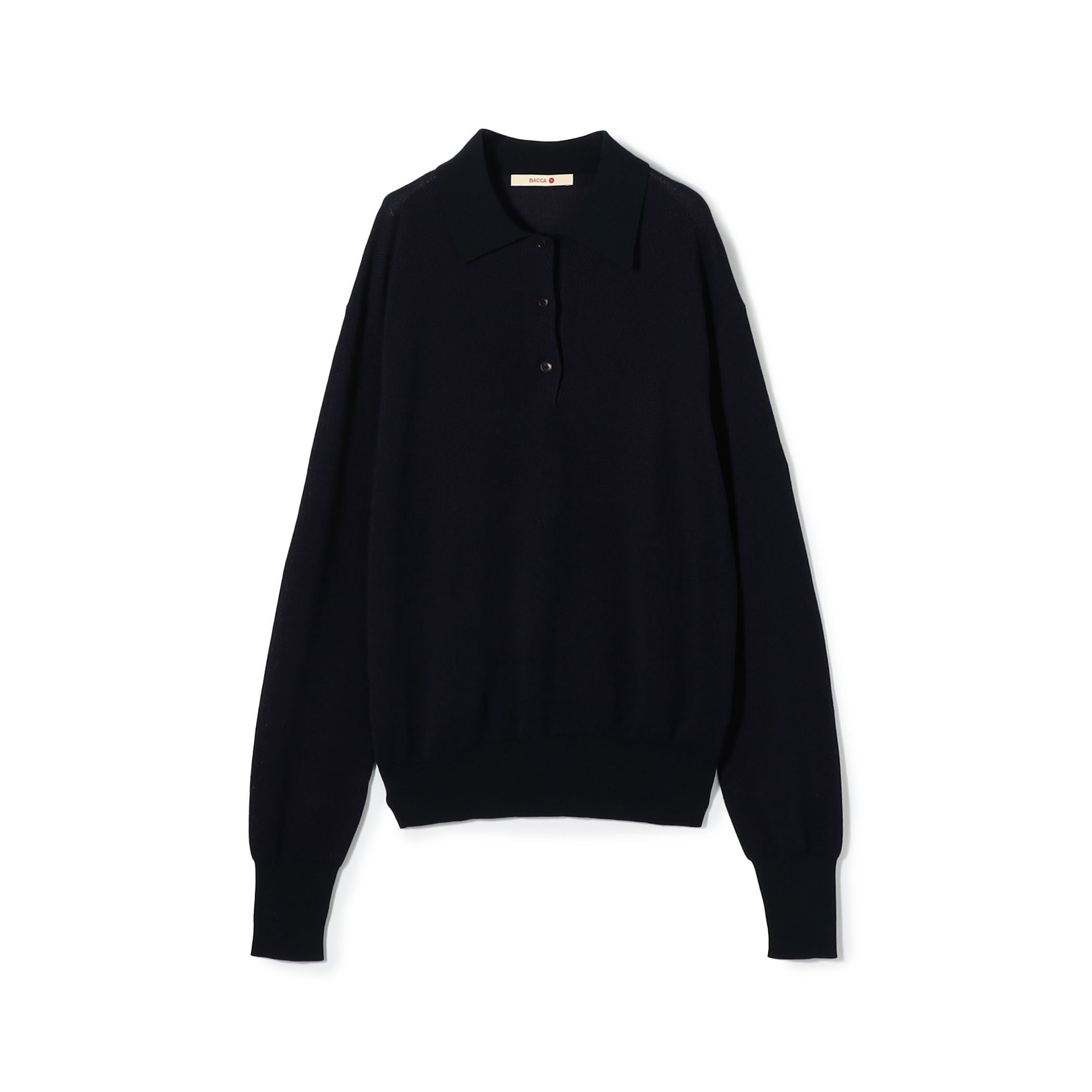 ダブルカラーピケ ワイドポロカラーロングスリーブ