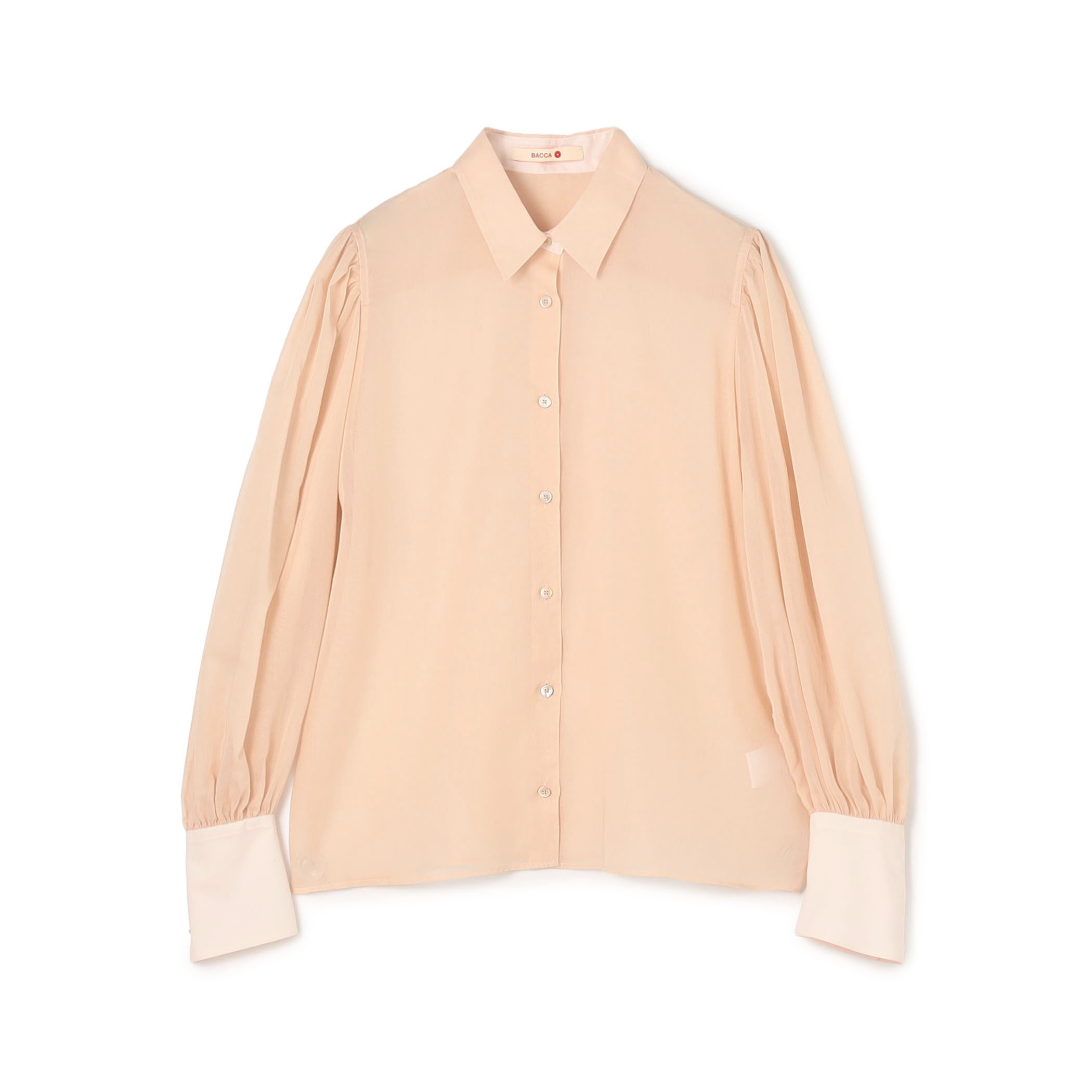 コットンオーガンジー ギャザースリーブコンビシャツ