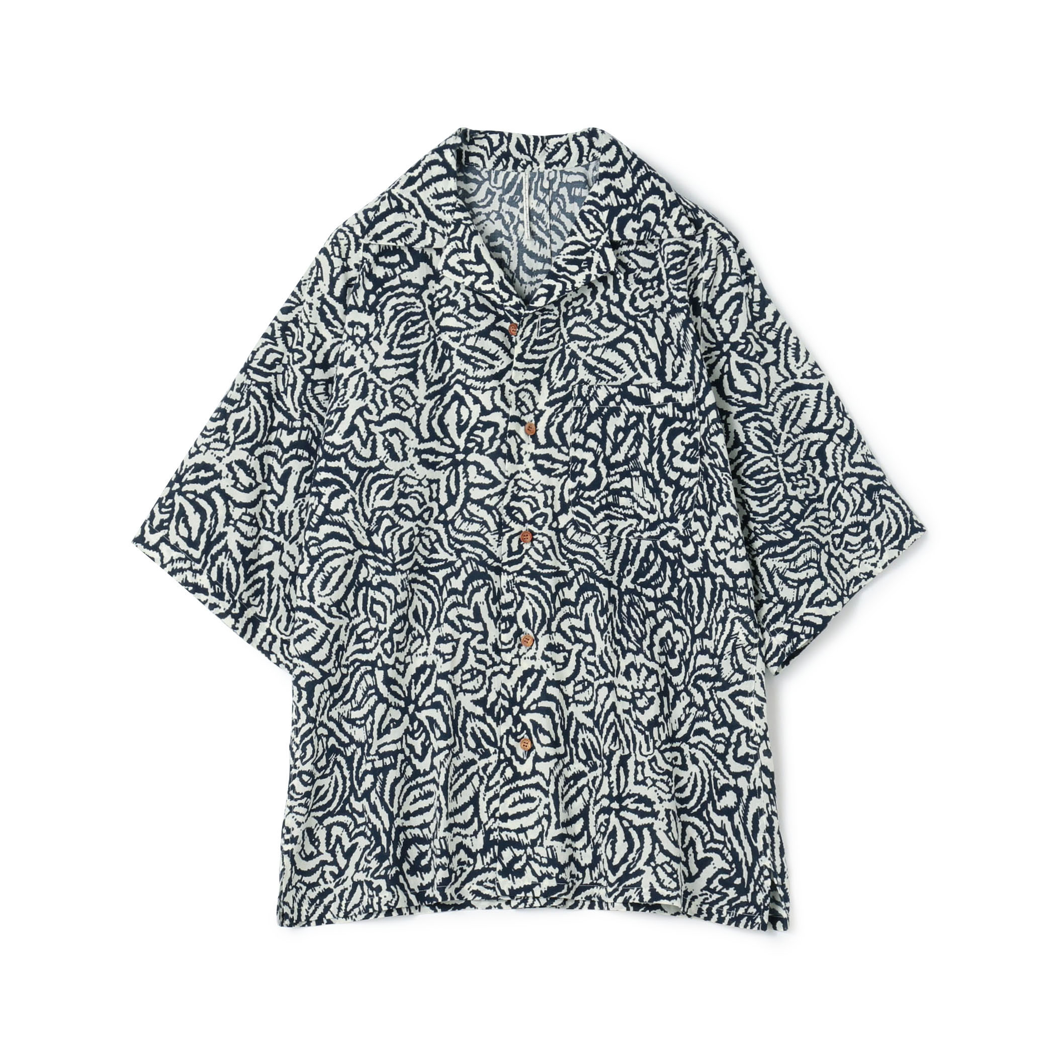 【別注】m's braque コットン オープンカラー ハーフスリーブシャツ