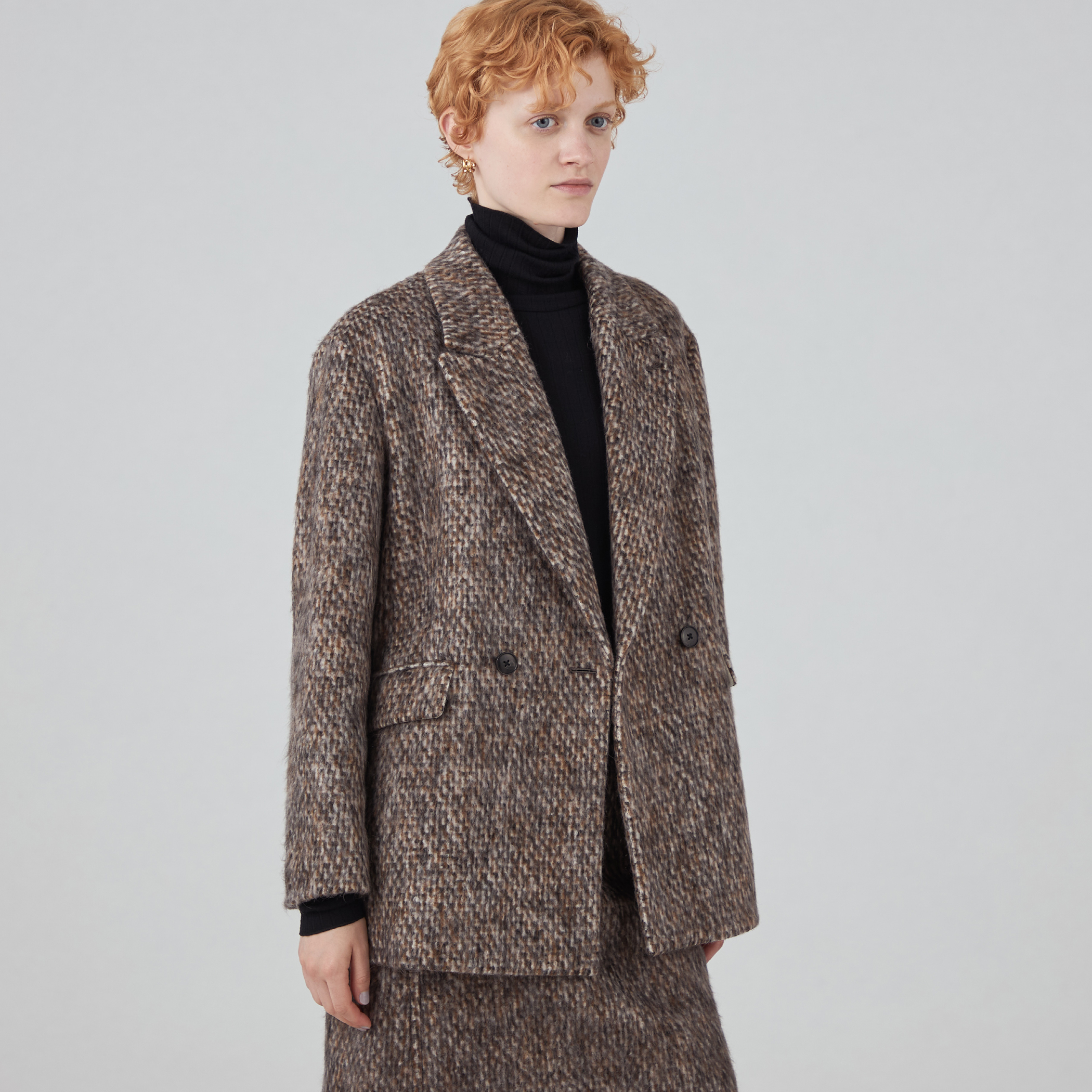 モヘヤミックスシャギー ダブルブレストジャケット