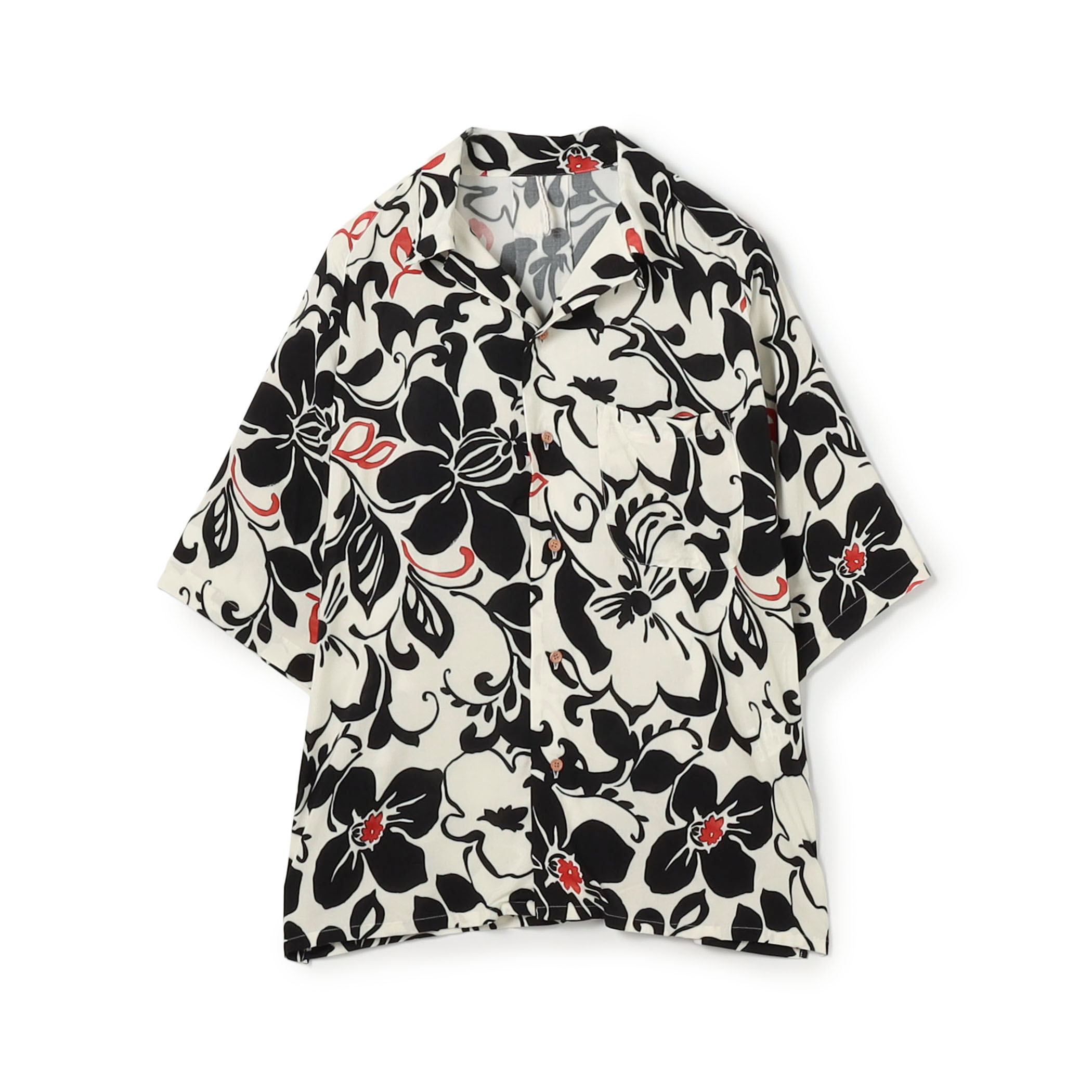 【別注】m's braque ポリエステル オープンカラー ハーフスリーブシャツ