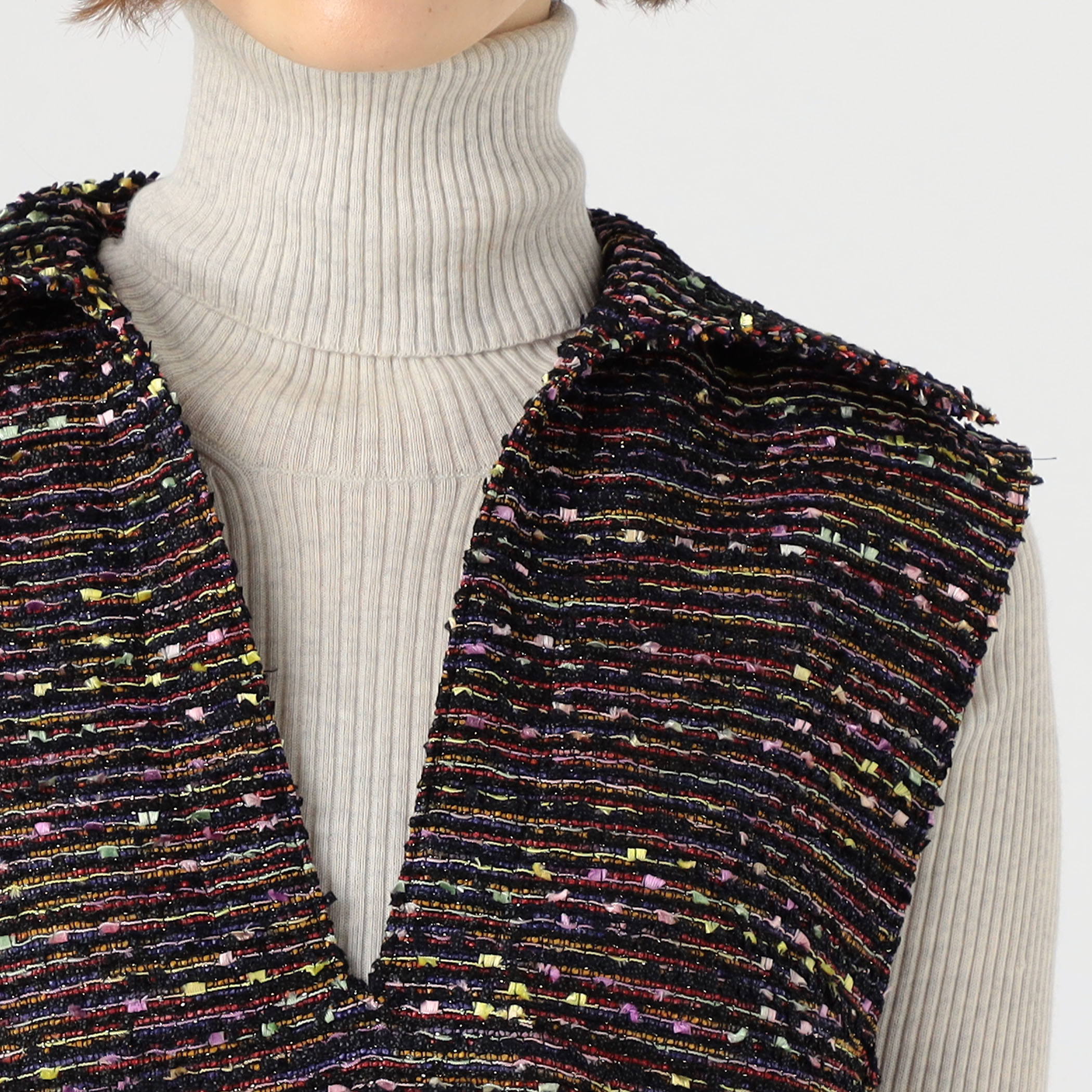 フリンジヤーンツイード スキッパーベスト｜トゥモローランド 公式通販