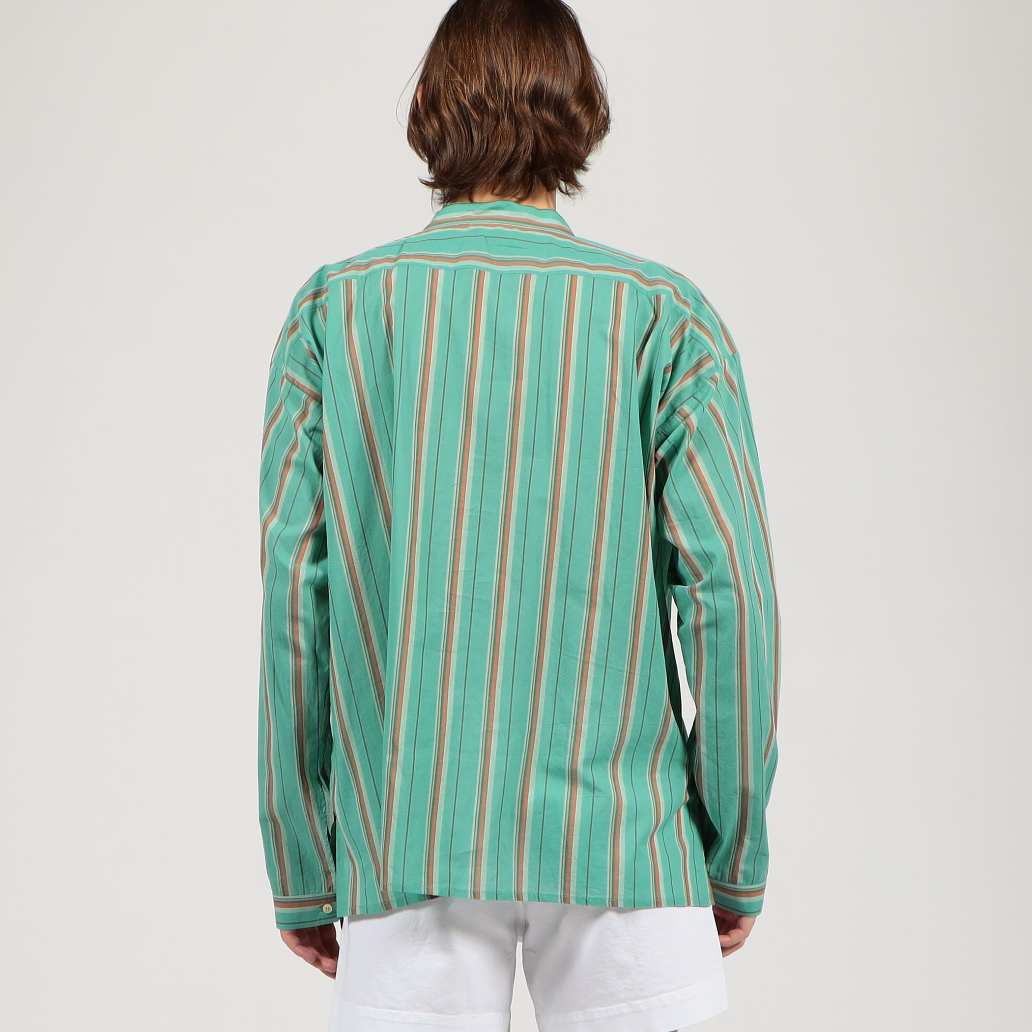 erEvan LICES SHIRT コットン バンドカラープルオーバーシャツ