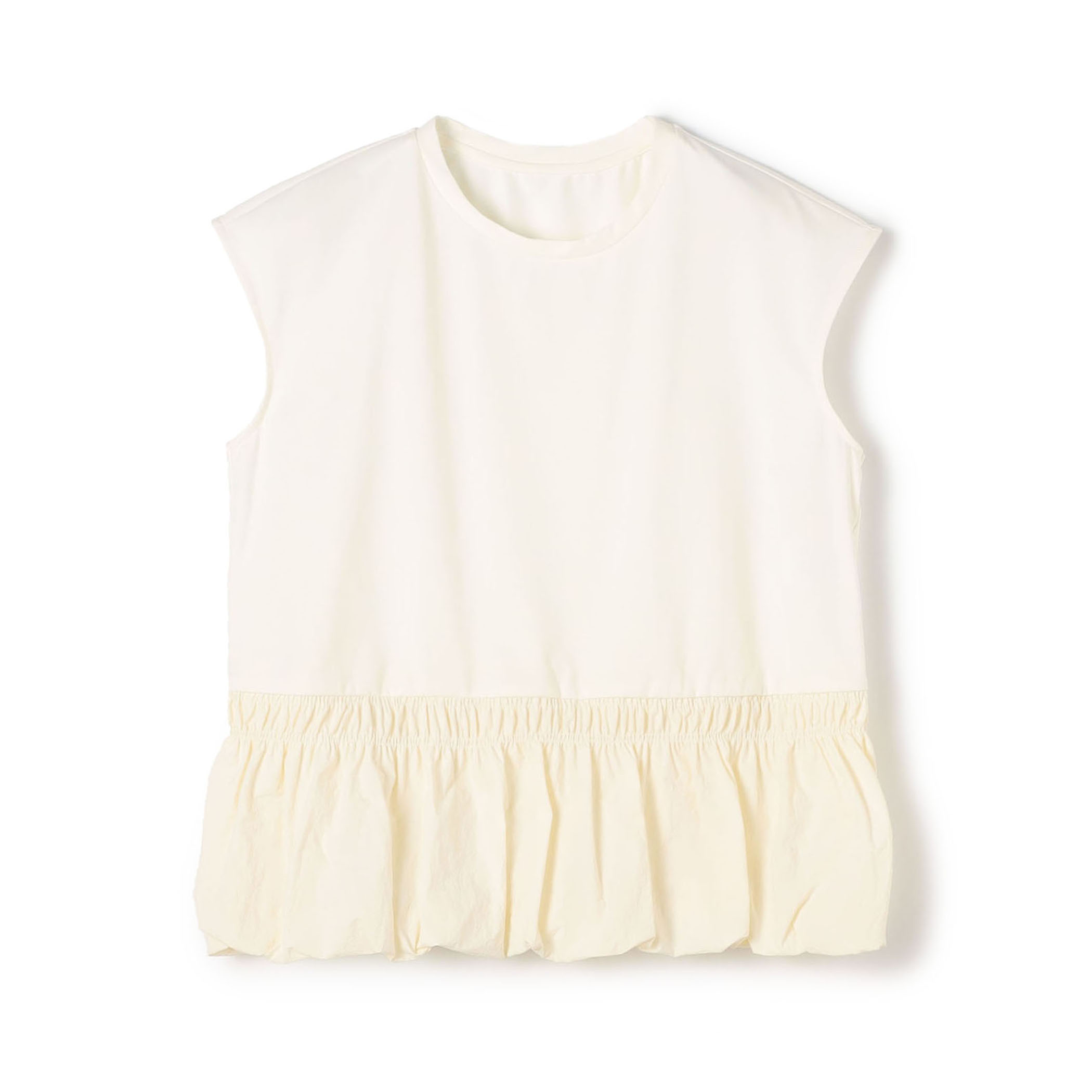 コットンバックサテンコンビ バルーンTシャツ