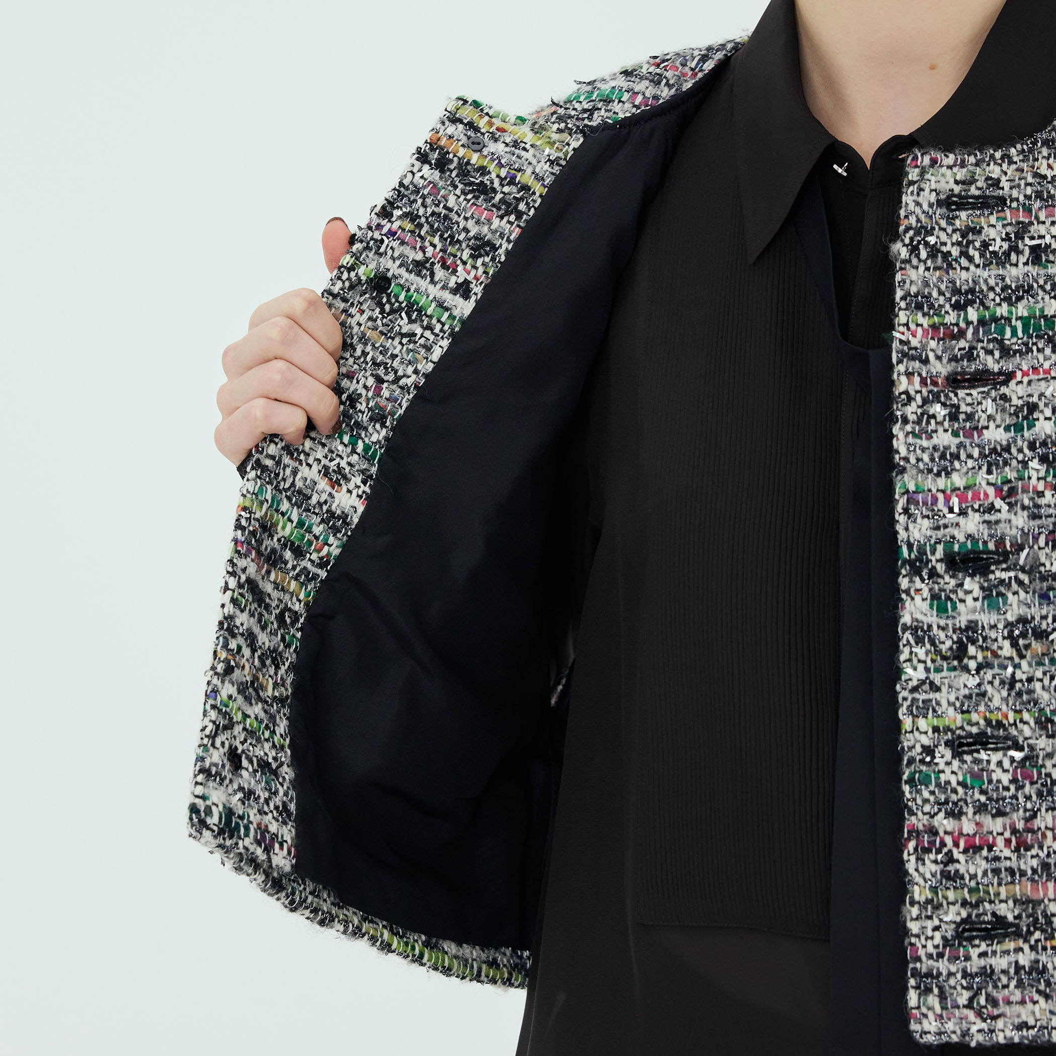 TOMORROWLAND.B トゥモローランドビー　ツイードジレ ツイードショートジレ | TOMORROWLAND .B (Women)/トゥモローランド