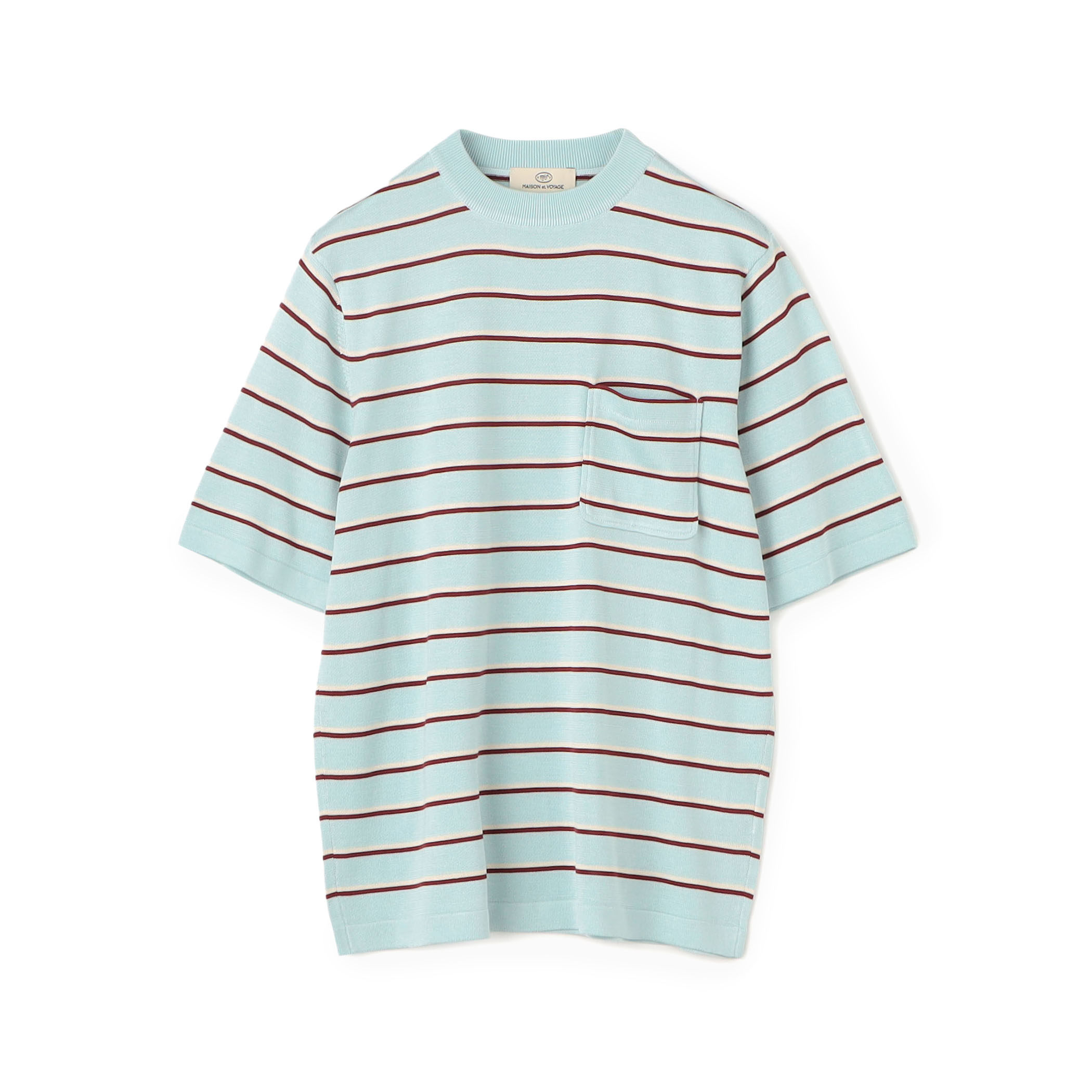 スパンシルク モックネック ニットTシャツ