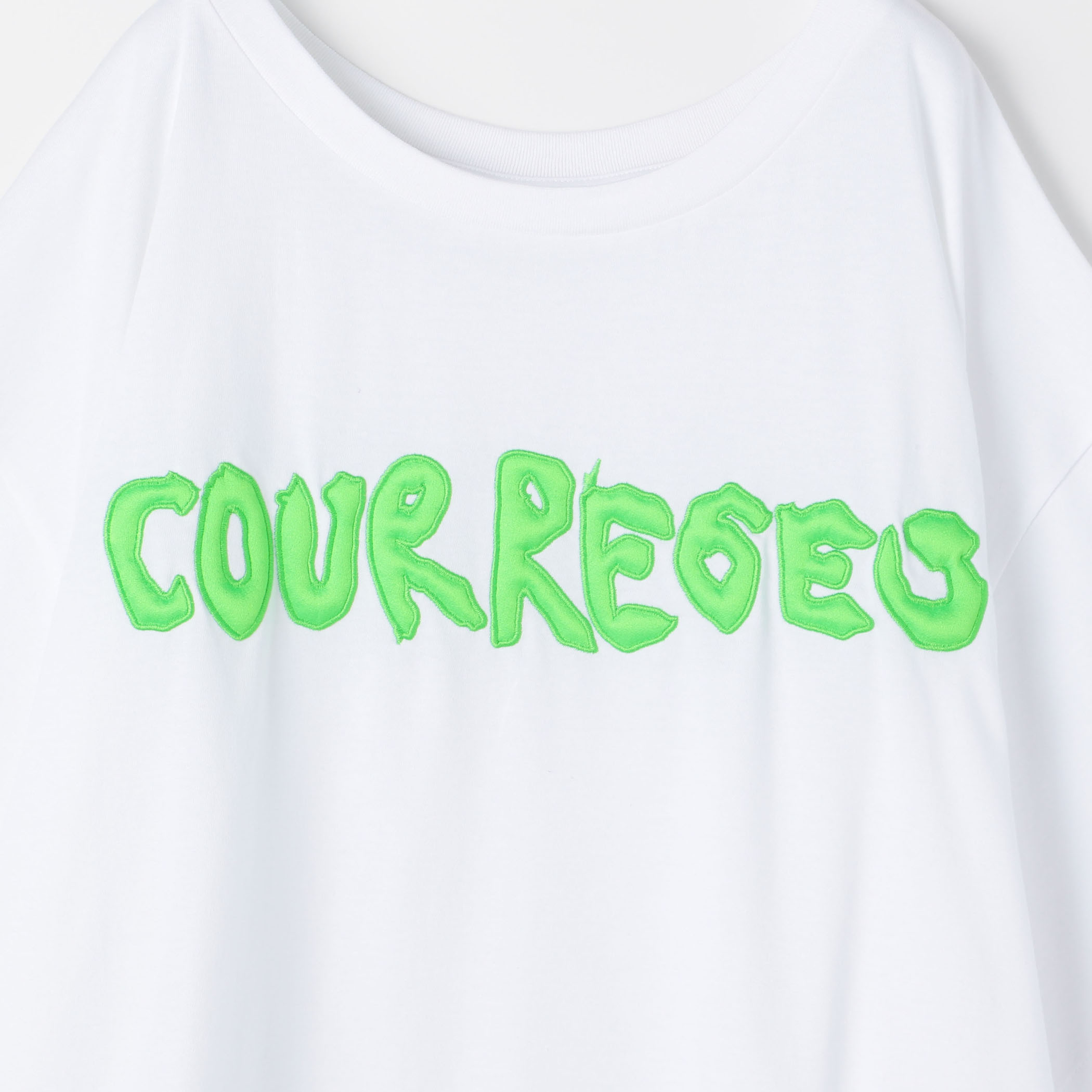 伊織 　Courrèges コントラストトリム Tシャツ　XL 伊織 Courrèges コントラストトリム Tシャツ XL Courrèges