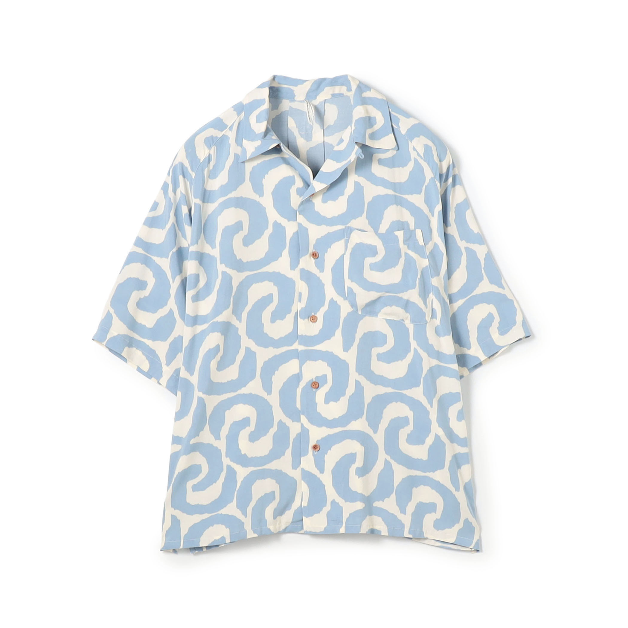 【別注】m's braque ポリエステル オープンカラー ハーフスリーブシャツ