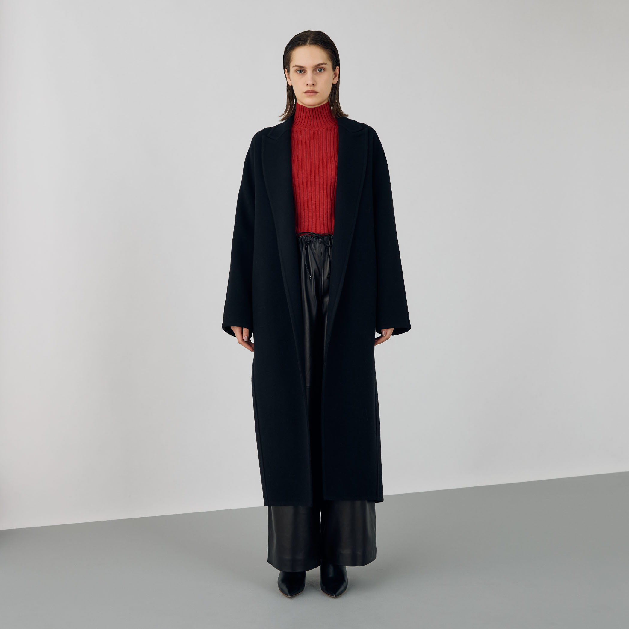 DES PRES ウールパイルモッサ コクーンノーカラーコート 34 iteme51bd7a211d711ef9ff00242ac