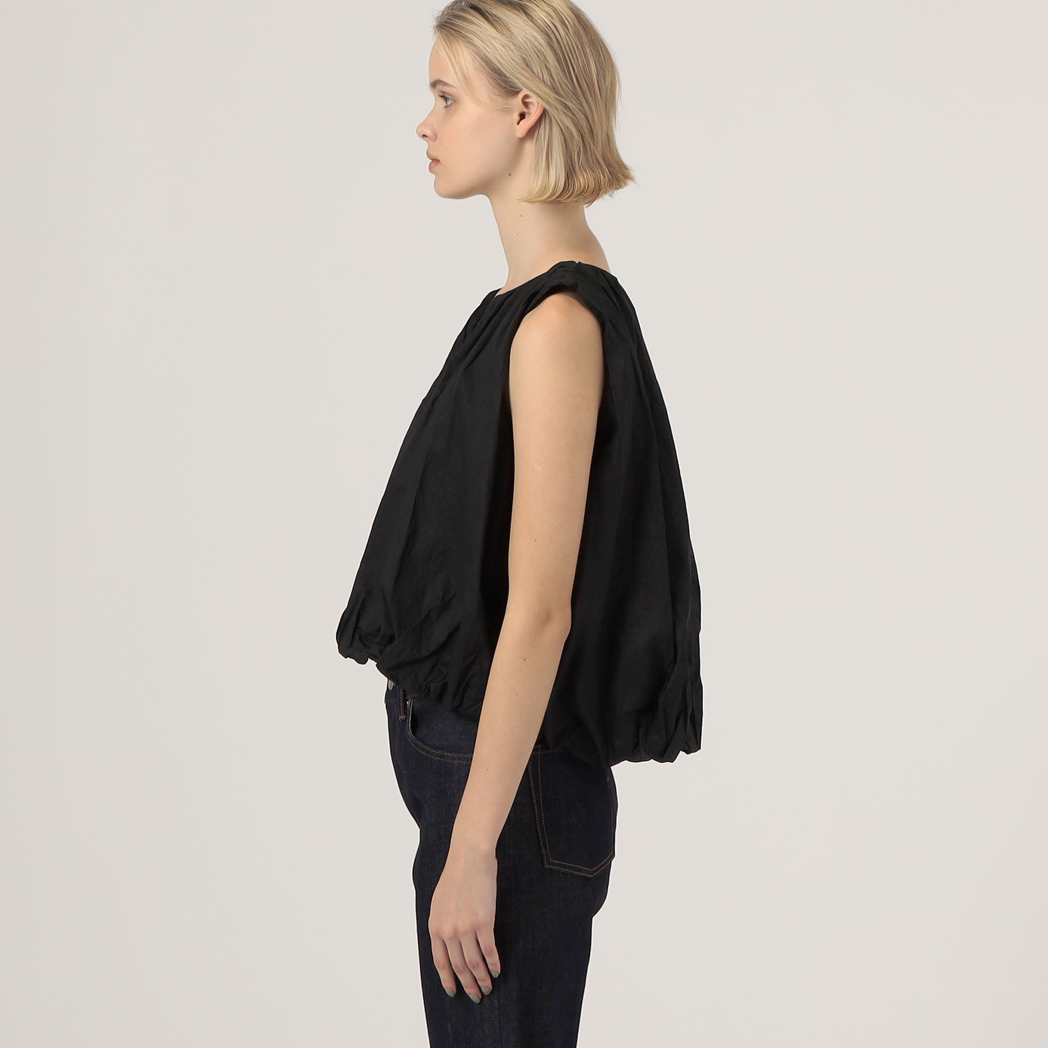 ne Quittez pas COTTON ORGANZA ノースリーブブラウス