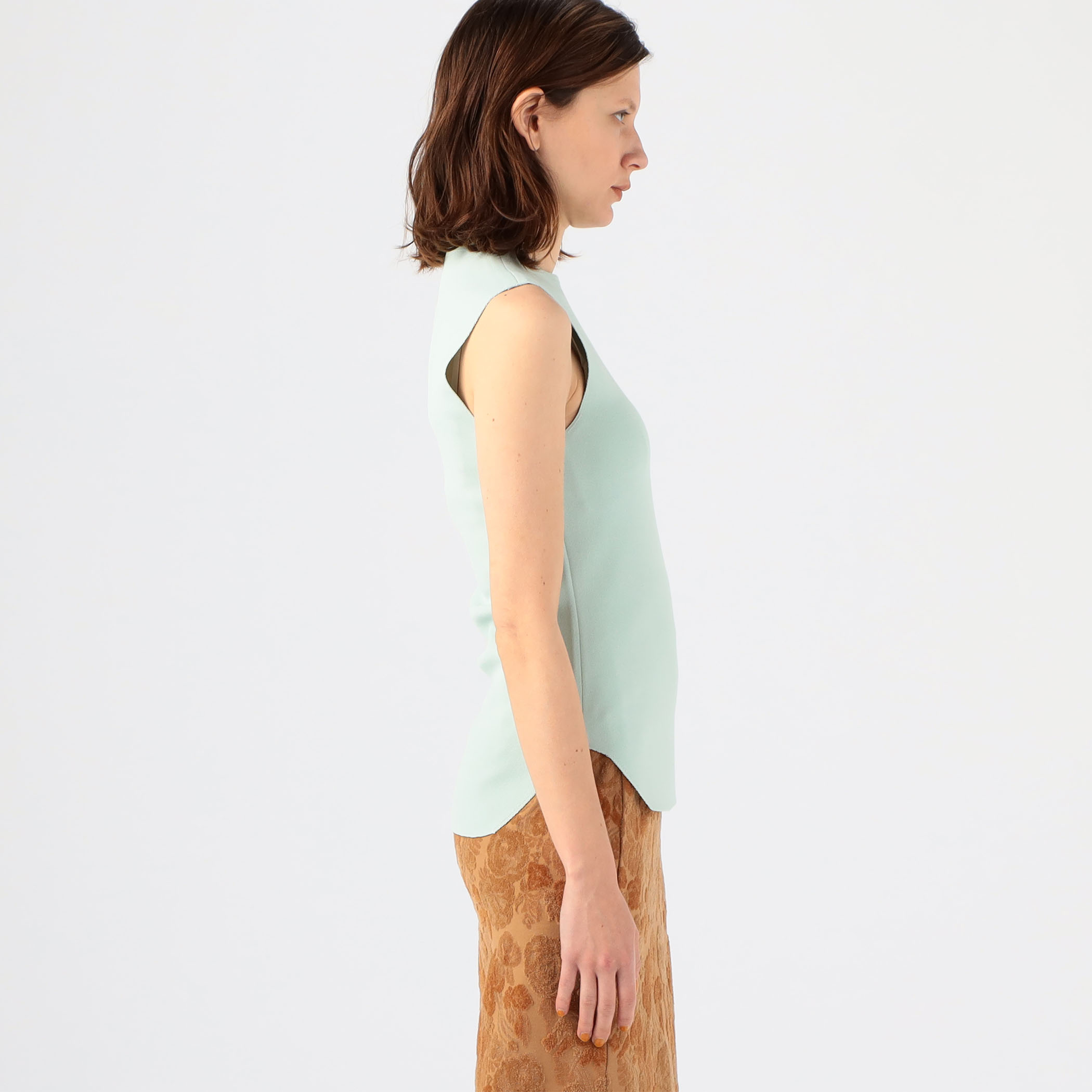 Mame Kurogouchi Hole Knitted Top アセテート ノースリーブ