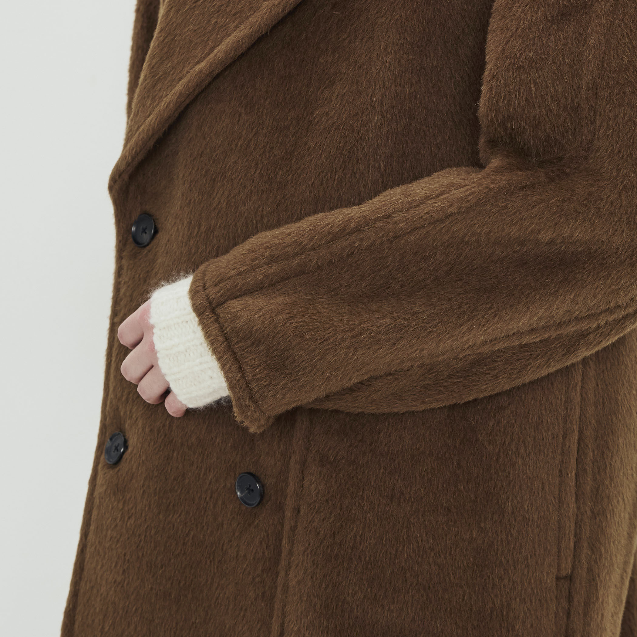 ベビーアルパカブレンド リバーボリュームピーコート