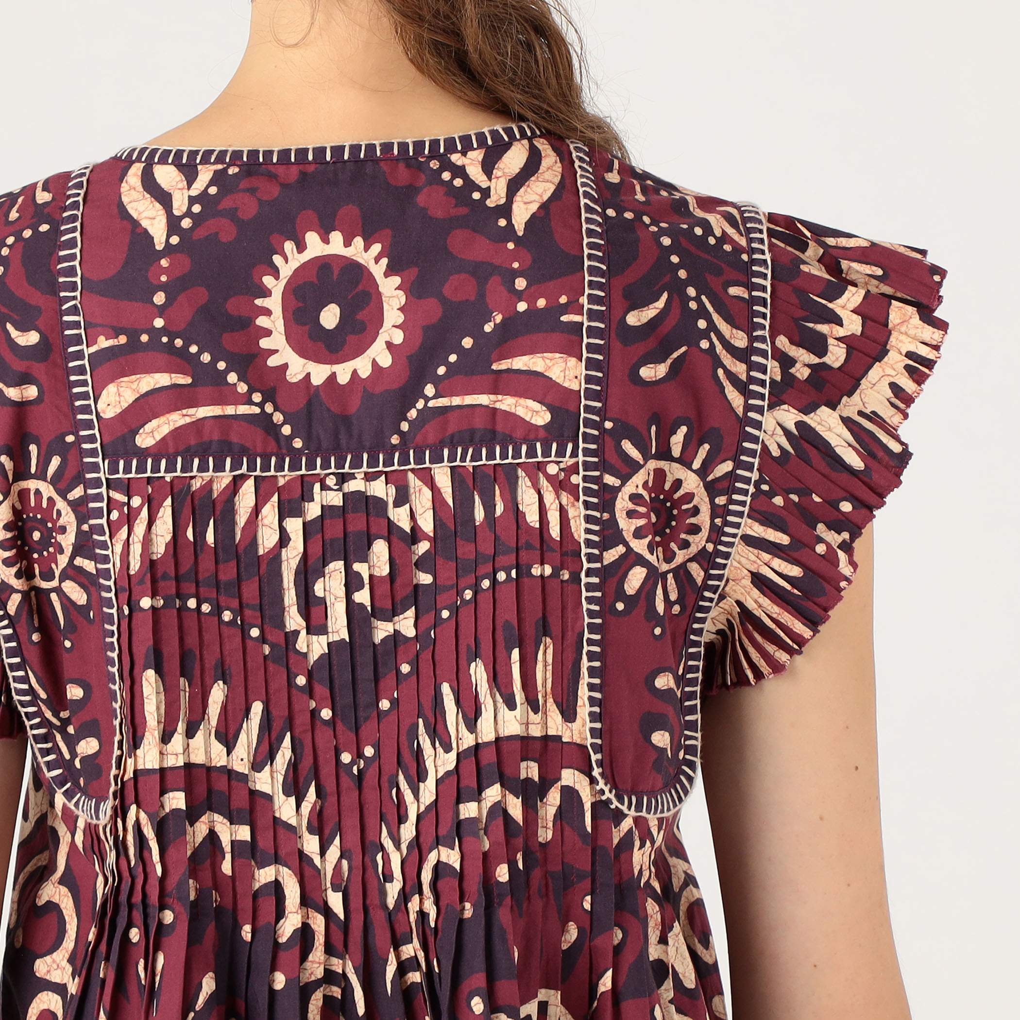 Sea New York CHARLOUGH PRINT FLUTTER SLV TOP