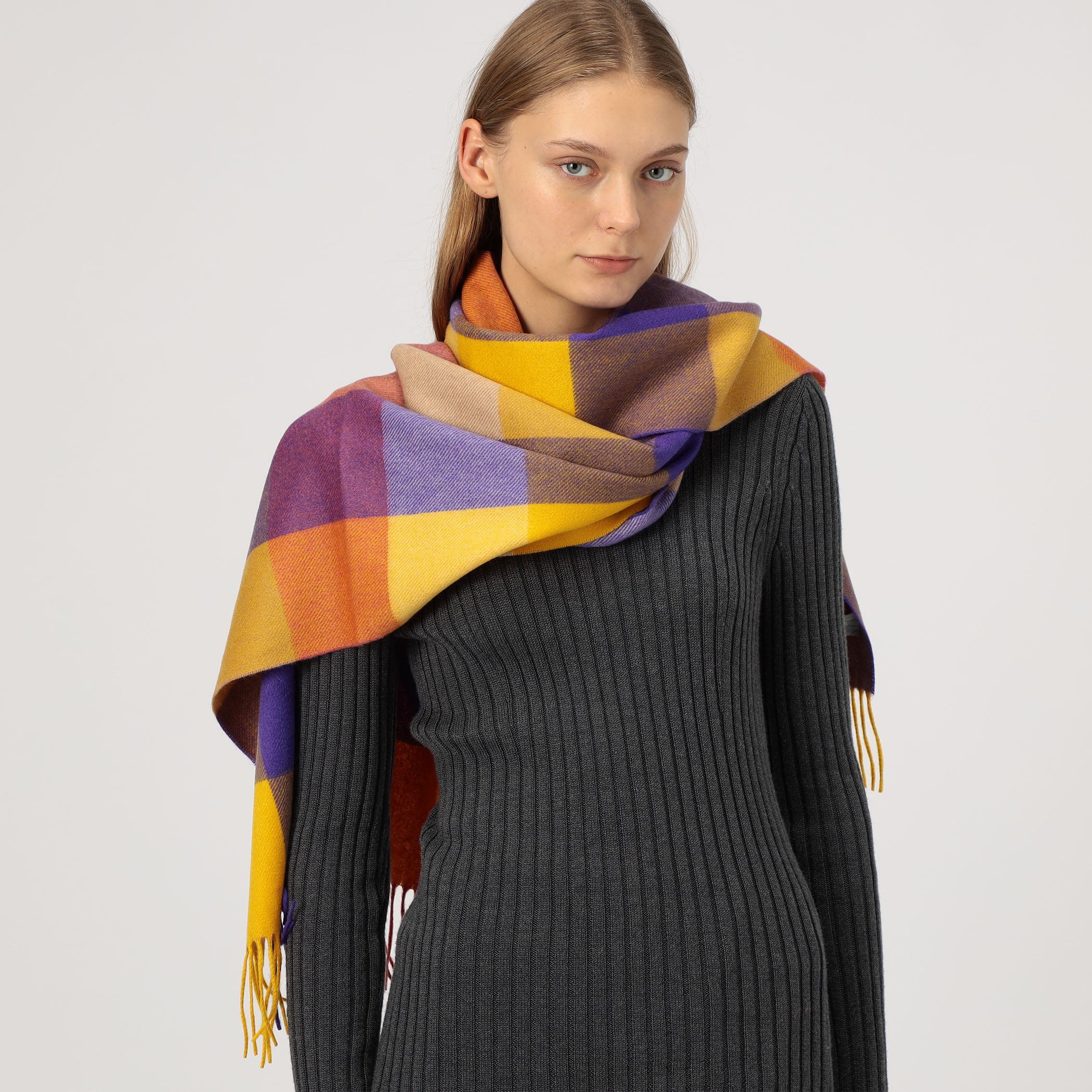 【min10 ♪】Joshua Ellis ＊ チェック大判ストール Joshua Ellis ブロックチェック ストール｜トゥモローランド 公式通販