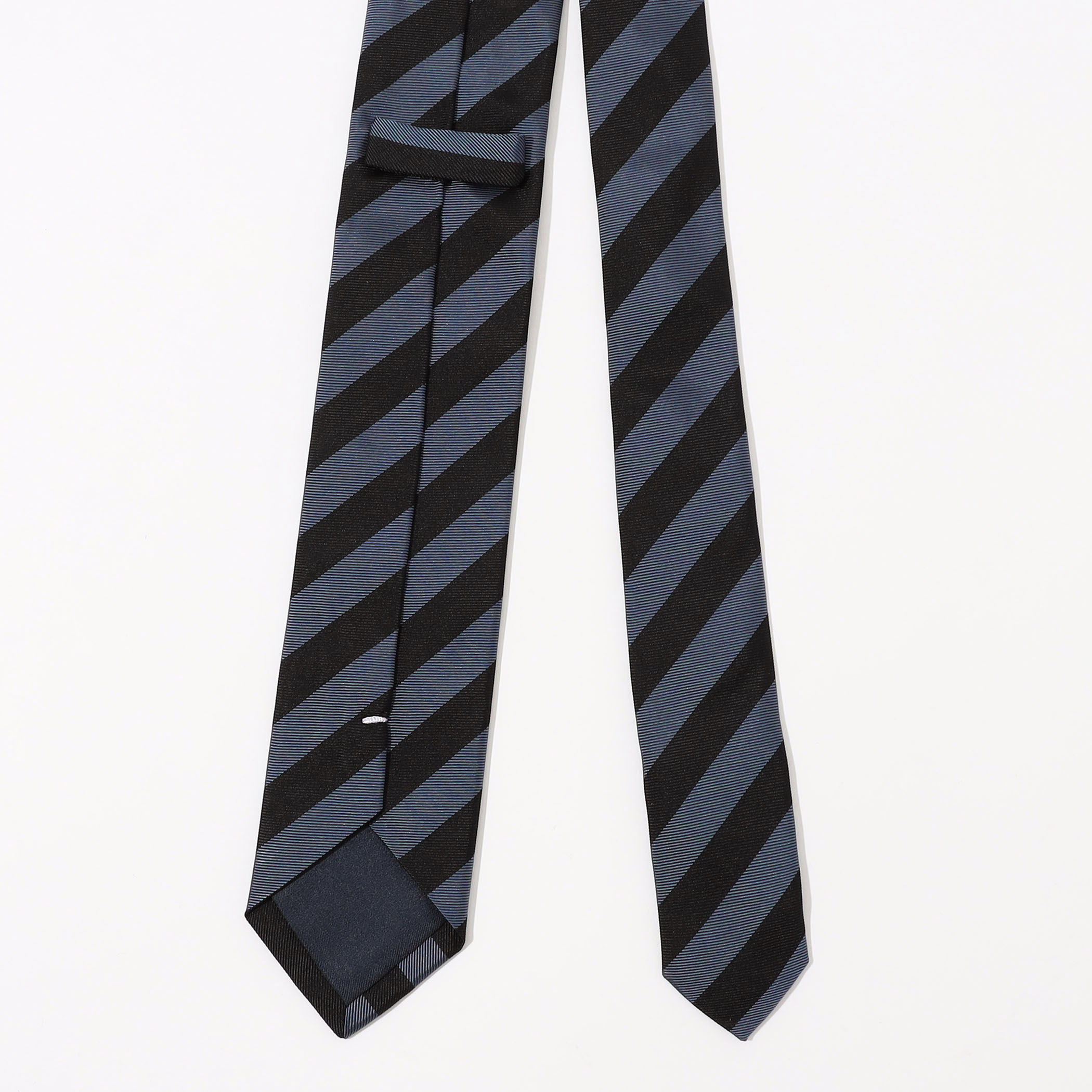 【美品】PRADA ネクタイ　ナロータイ　レジメンタル　ストライプ TOMORROWLAND シルク レジメンタルストライプ ナローネクタイ