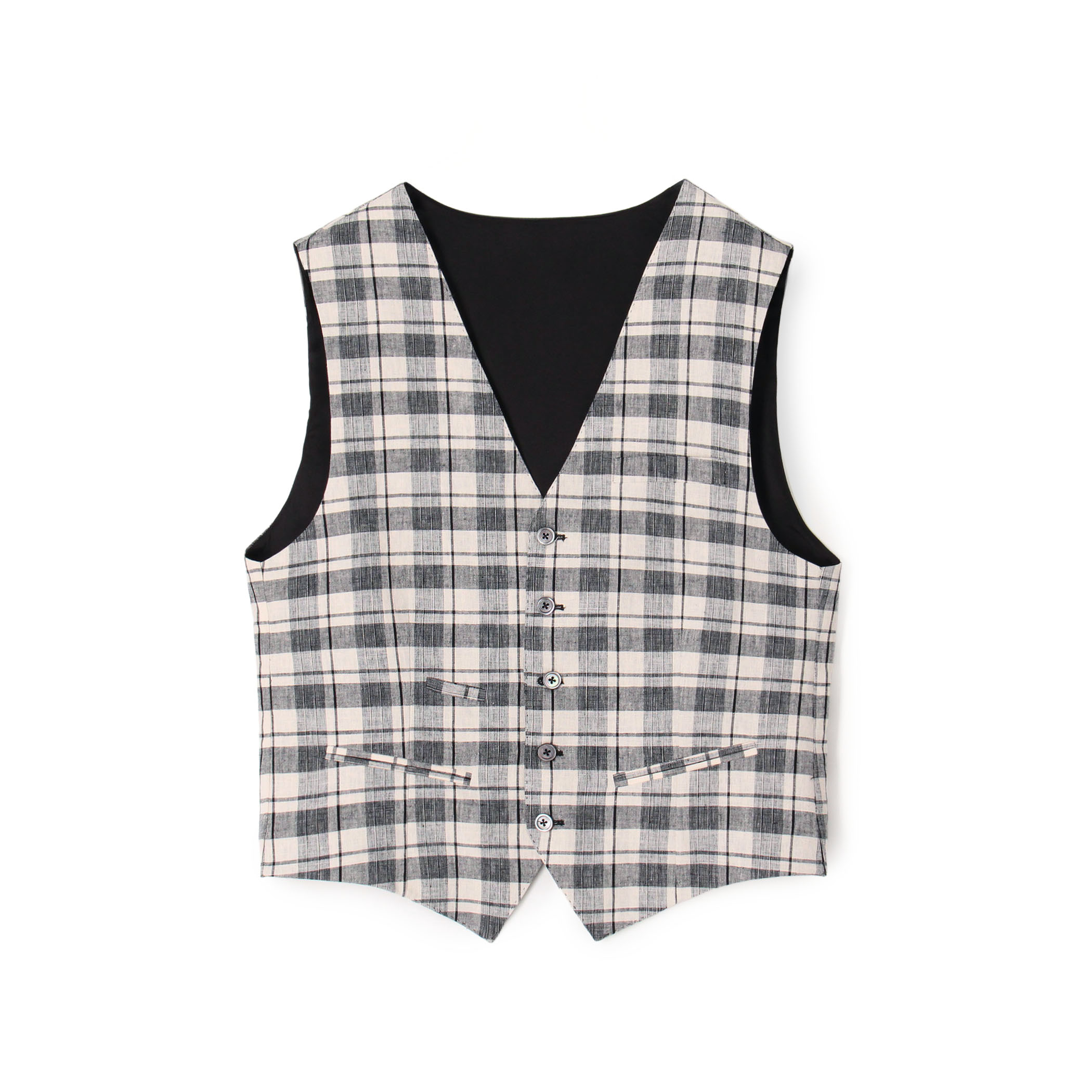 ERRICO FORMICOLA リネンコットン チェックベスト
