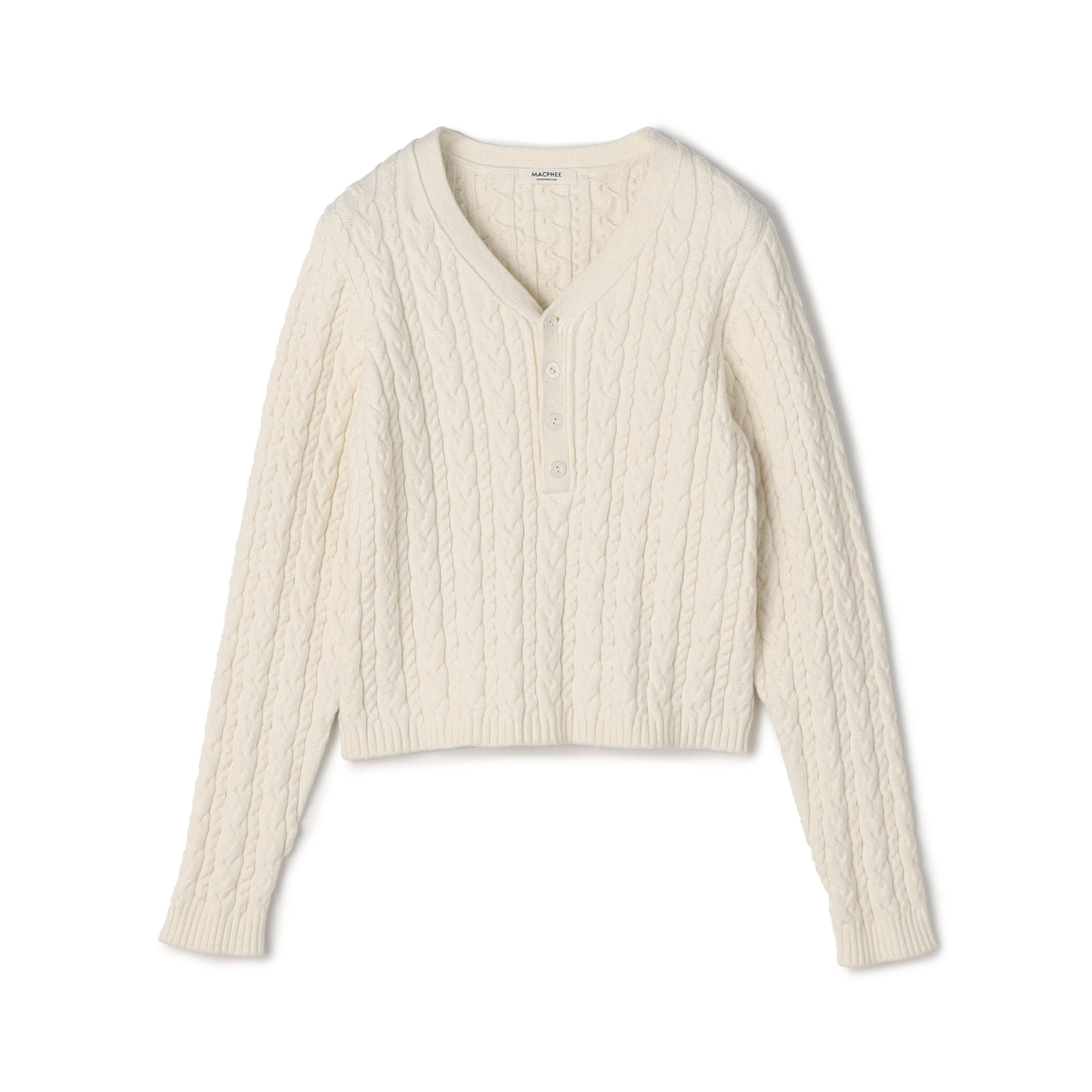 ハイブリットコットンケーブル Vネックプルオーバー