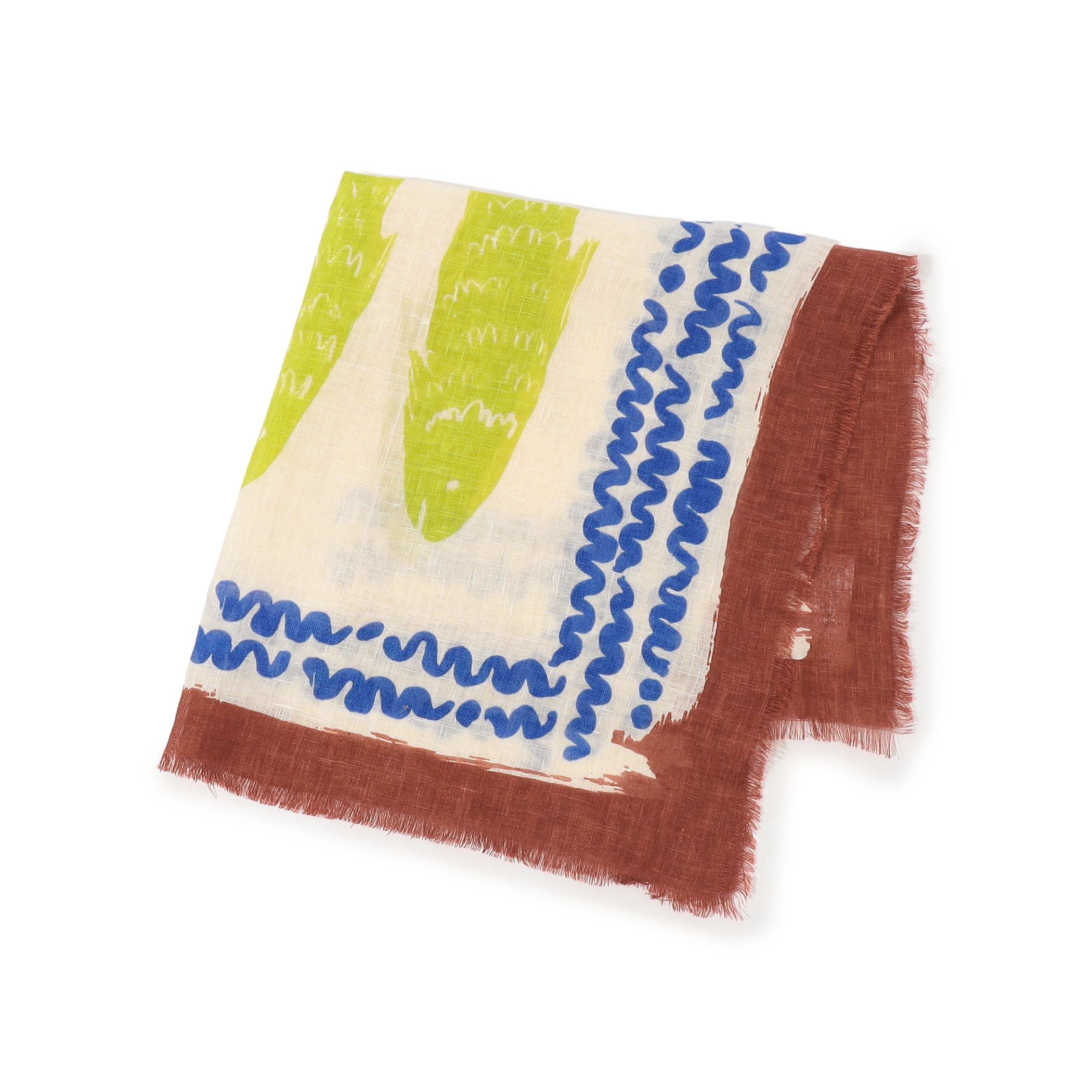 TOAST リネンフィッシュプリント バンダナ