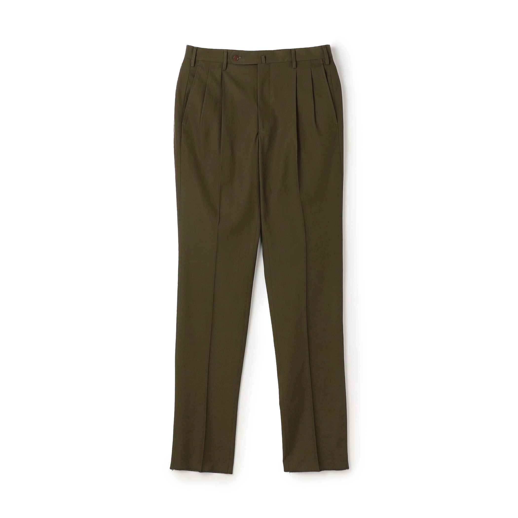 コットンギャバジン 2プリーツスラックス