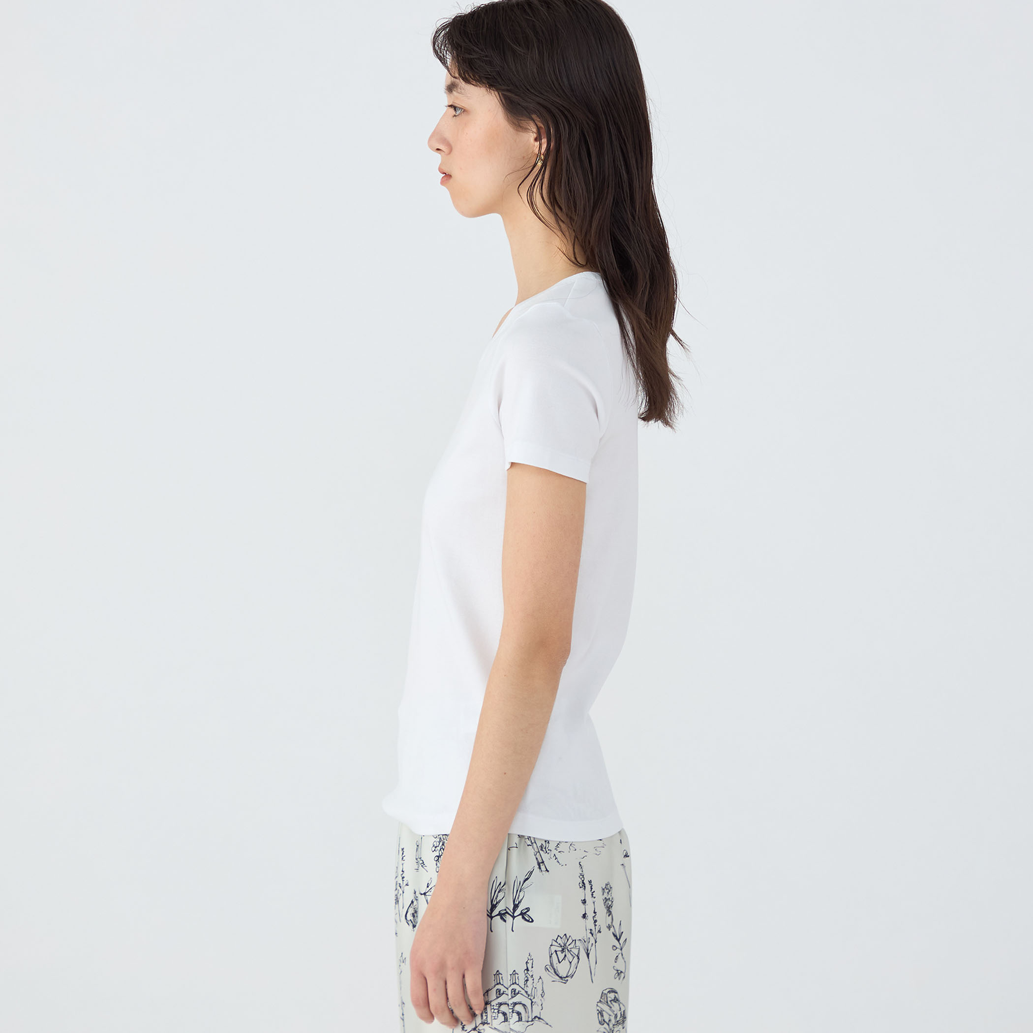 【TOMORROWLAND collection】ファインコットン ラウンドネックプルオーバー TOMORROWLAND collection tシャツ ファインコットン ラウンド