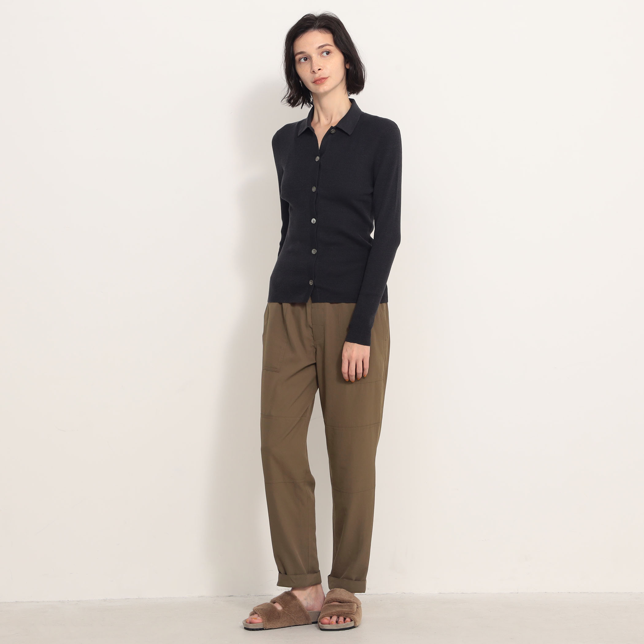 JAMES PERSE ストレッチリネン リブタンクトップ ネイビーブルー JAMES PERSE ワンピース ストレッチリネン タンクワンピース