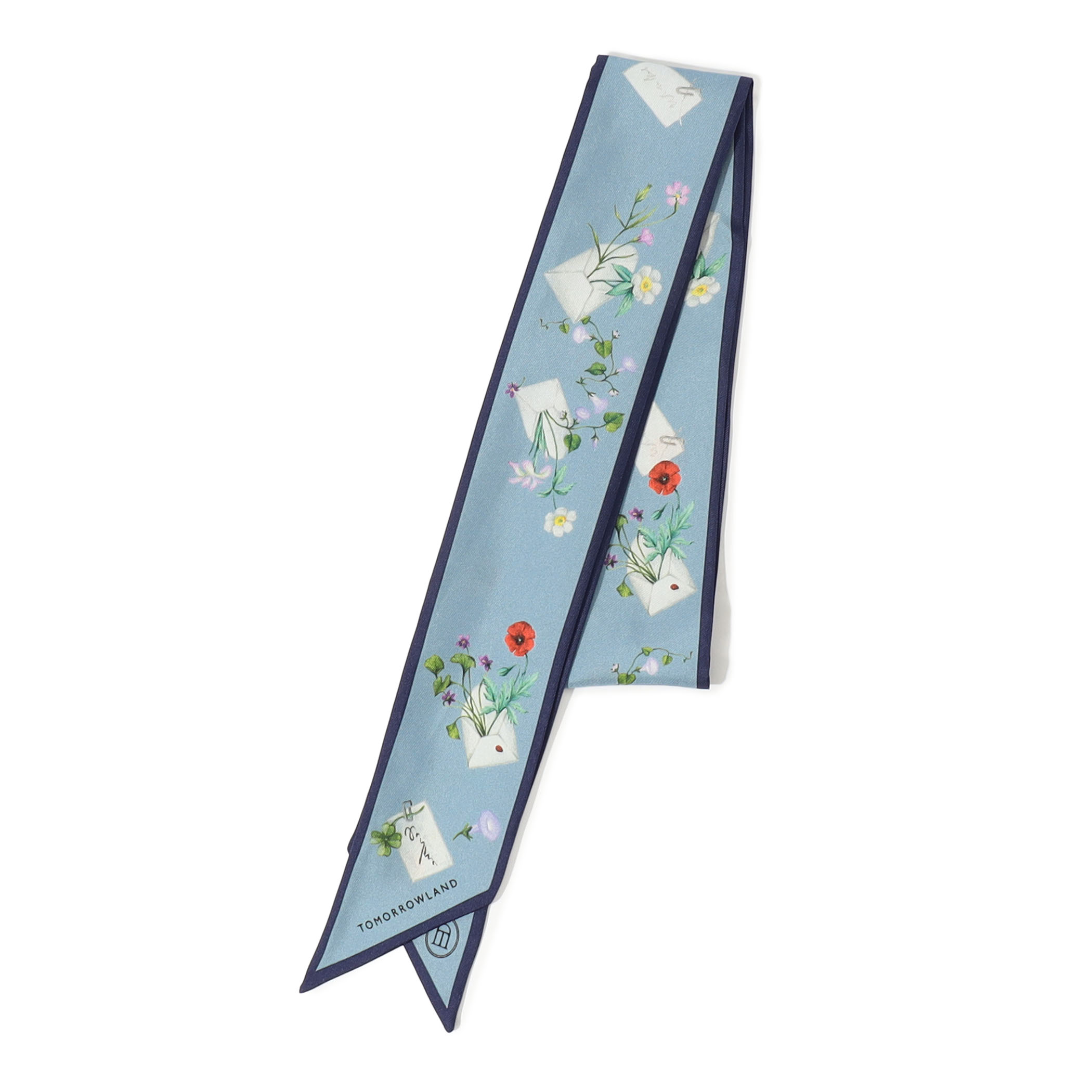 ATELIER TOMORROW FLOWER LETTER シルク タイスカーフ
