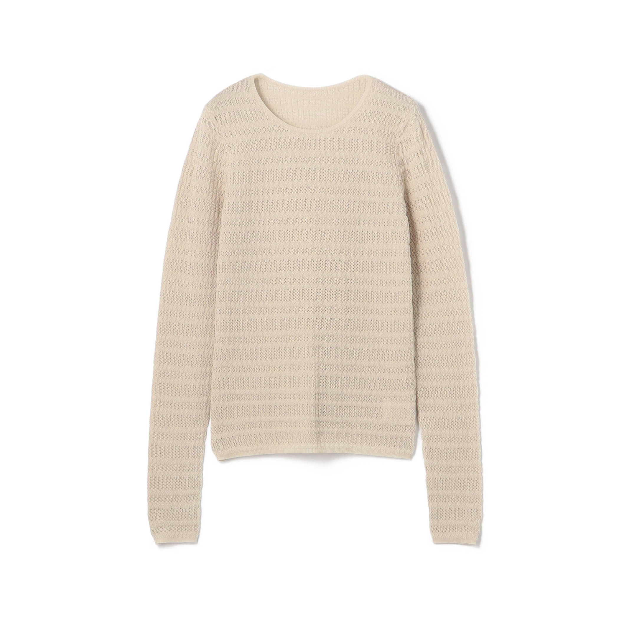 コットンポリエステルアセテートリブ ラウンドネックプルオーバー