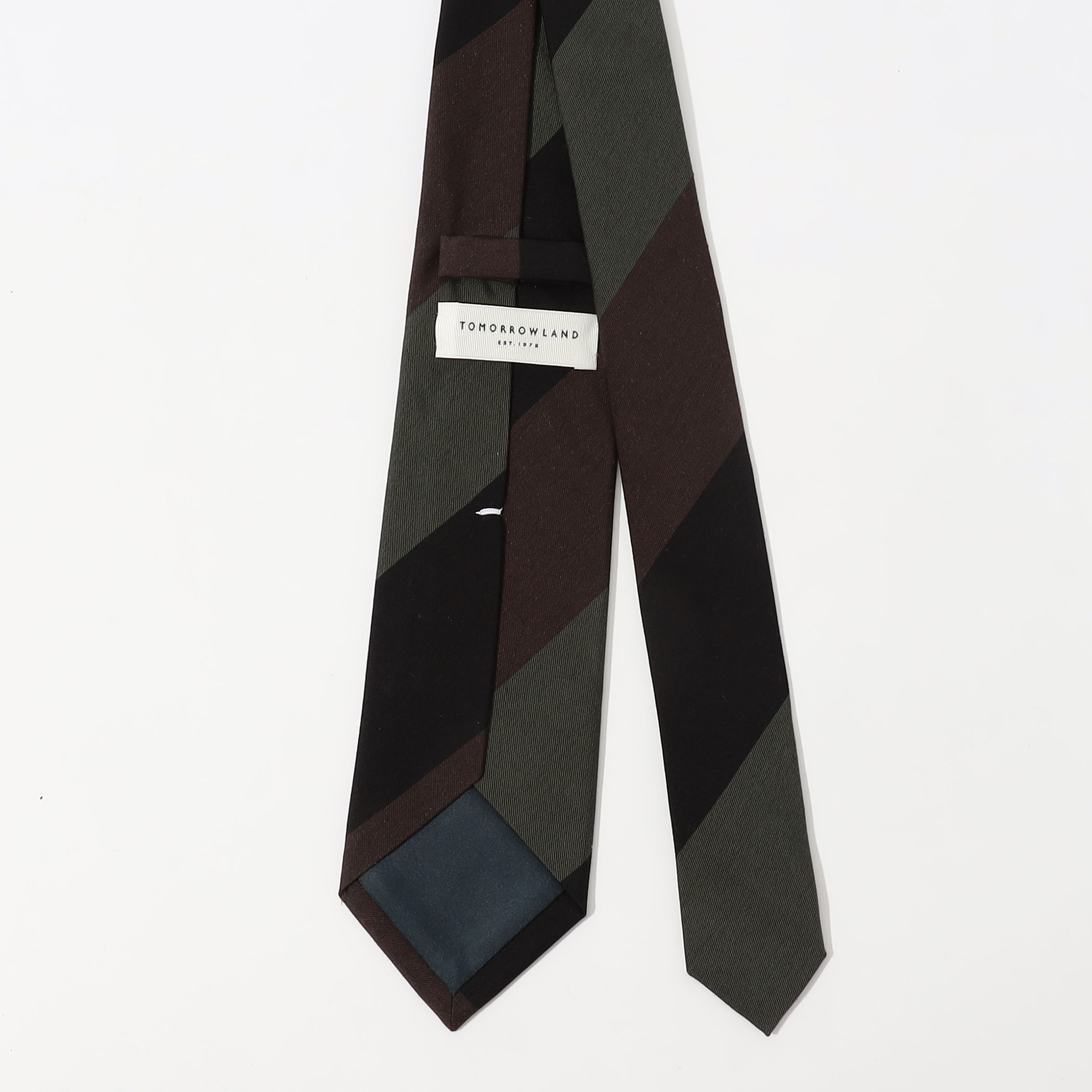 TOMORROWLAND オリーブストライプネクタイ item19b7ecdc83b811f08a0a0242ac