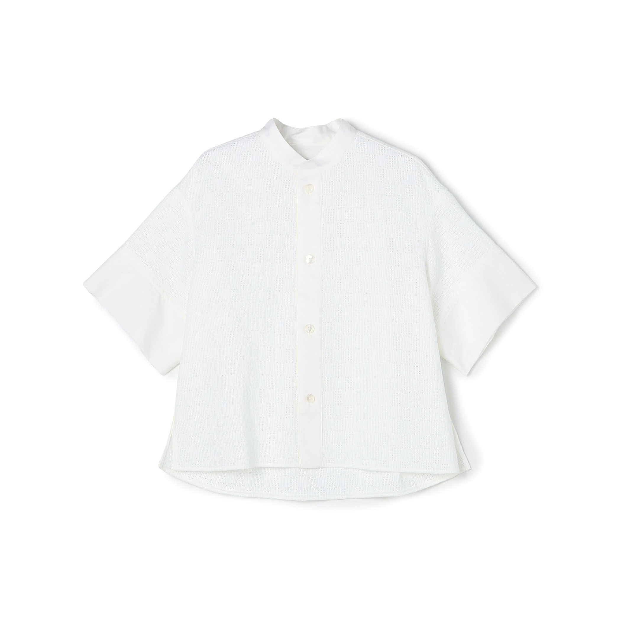 CABaN コットンスクエアレース ハーフスリーブシャツ