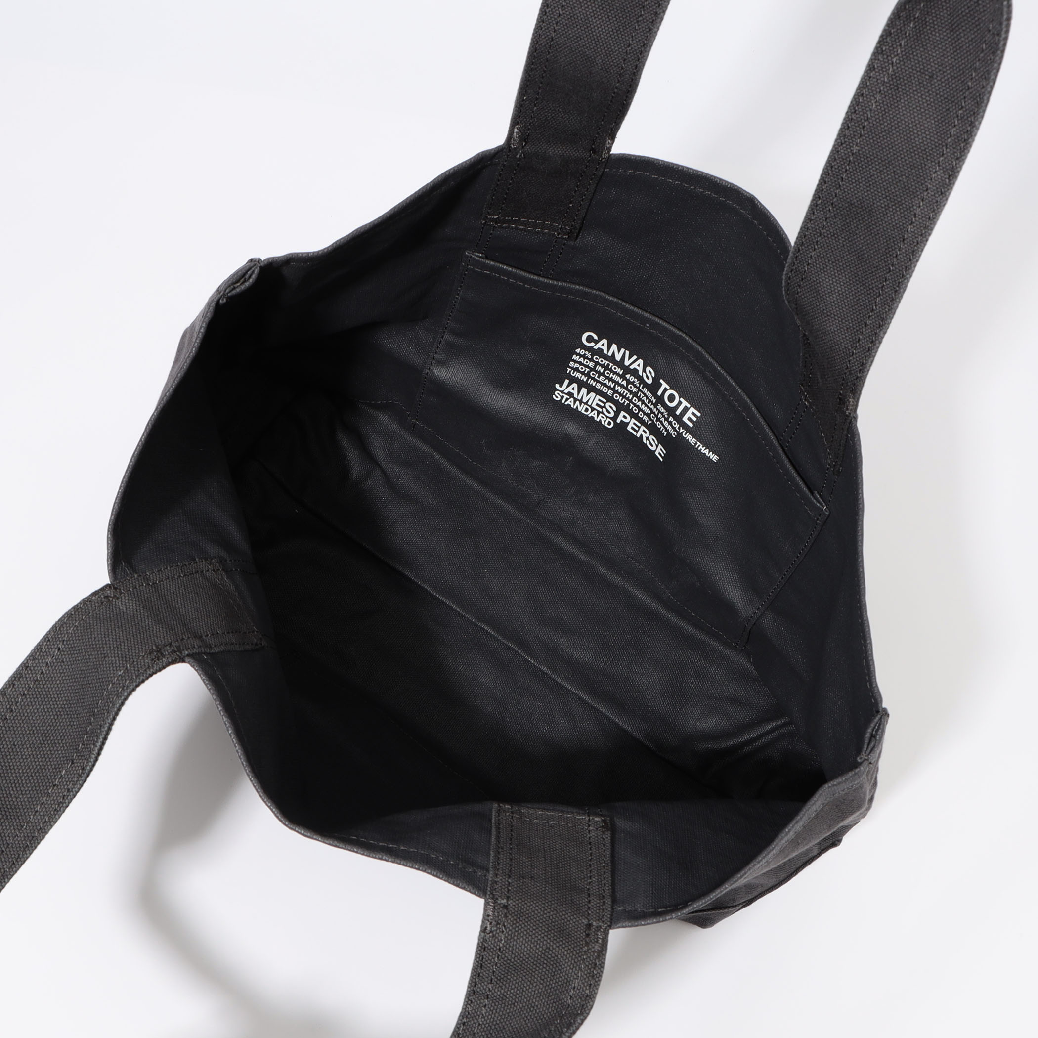 JAMES PERSE コットンリネンキャンバストートバッグ MINI 黒 JAMES PERSE コットンリネンキャンバストートバッグ MINI 黒
