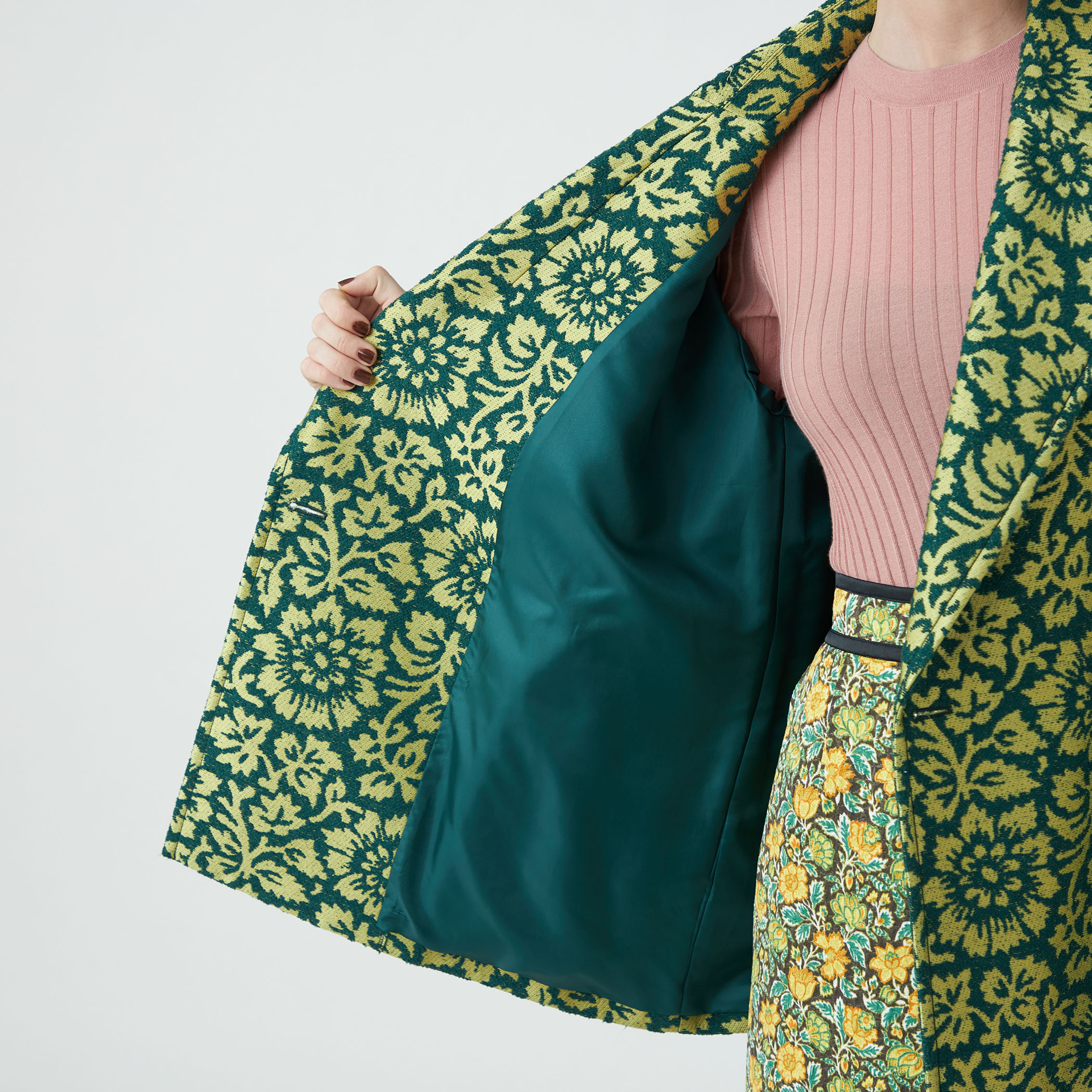 SOULEIADO (ソレイアード) モールジャガードPコート ライト