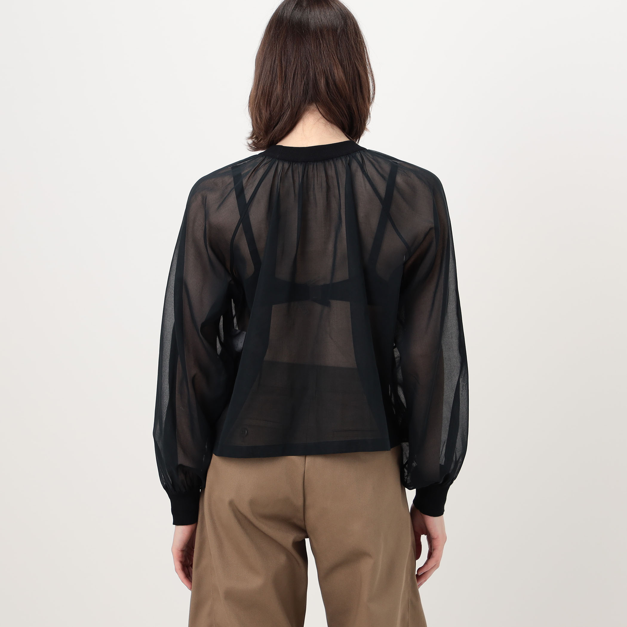 HYKE COTTON VOILE SHIRRED BLOUSE シアーブラウス｜トゥモローランド 