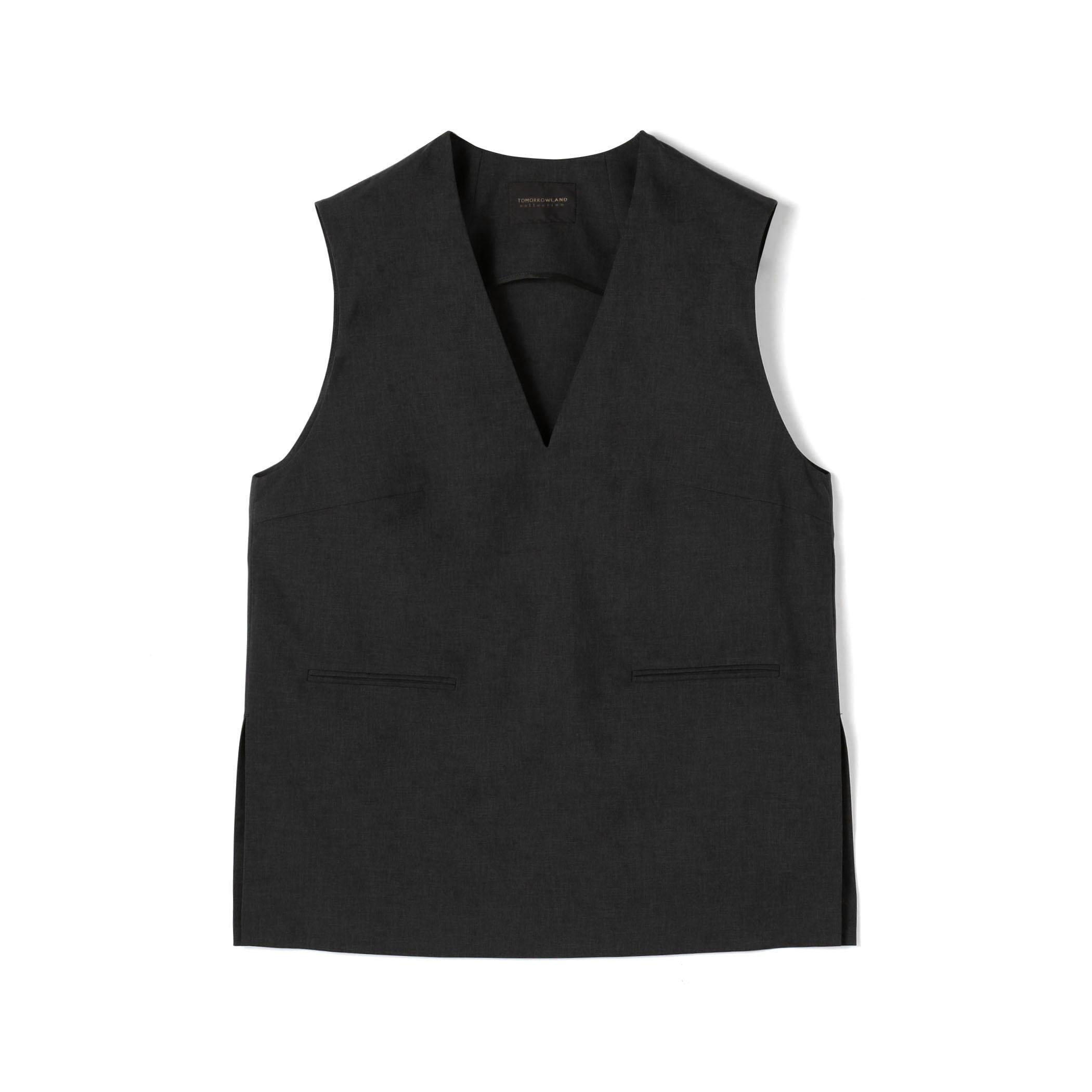 エクストラファインポリエステルトロピカル Vネックトップス