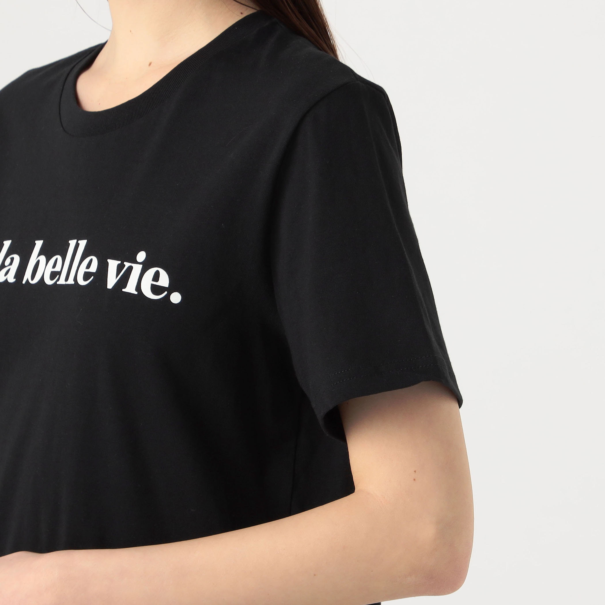 Les Petits Basics oh la belle vie. コットン プリントTシャツ