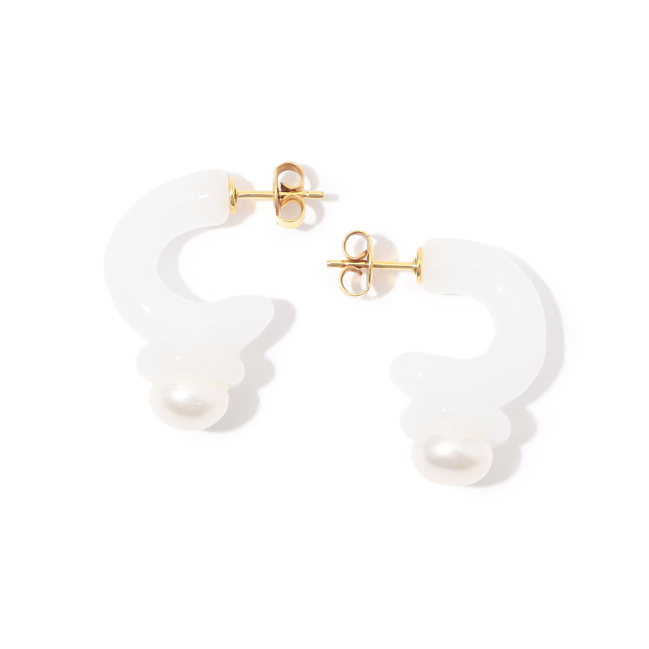 LEVENS JEWELS MINI PEARL HOOPS ピアス