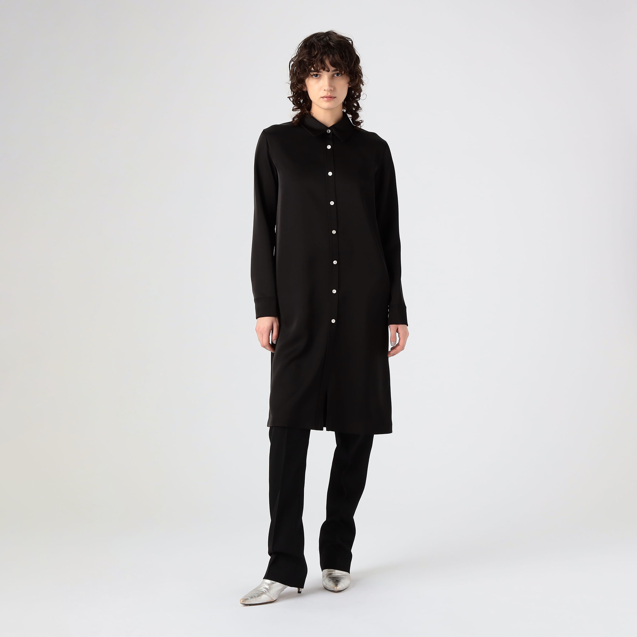 □サテンシャツワンピース｜トゥモローランド 公式通販